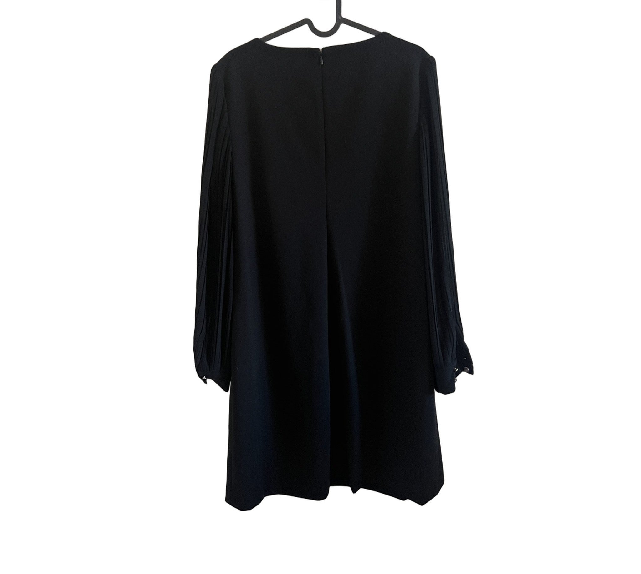 Tommy Hilfiger Black Shift Dress with Pleated Sleeves NWT Size 14