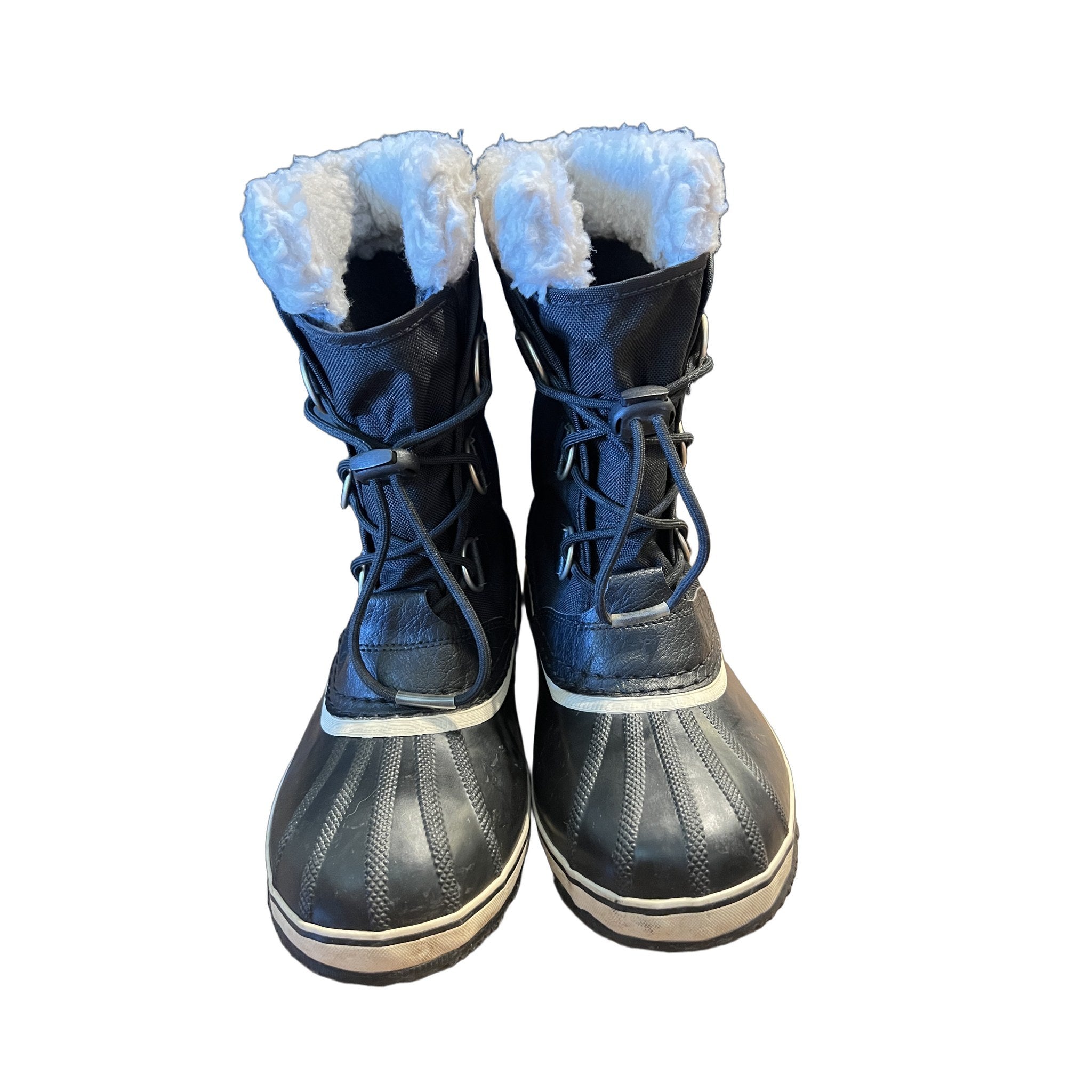 Sorel Waterproof Snow Boots Black Faux Fur Trim Women's Size 6