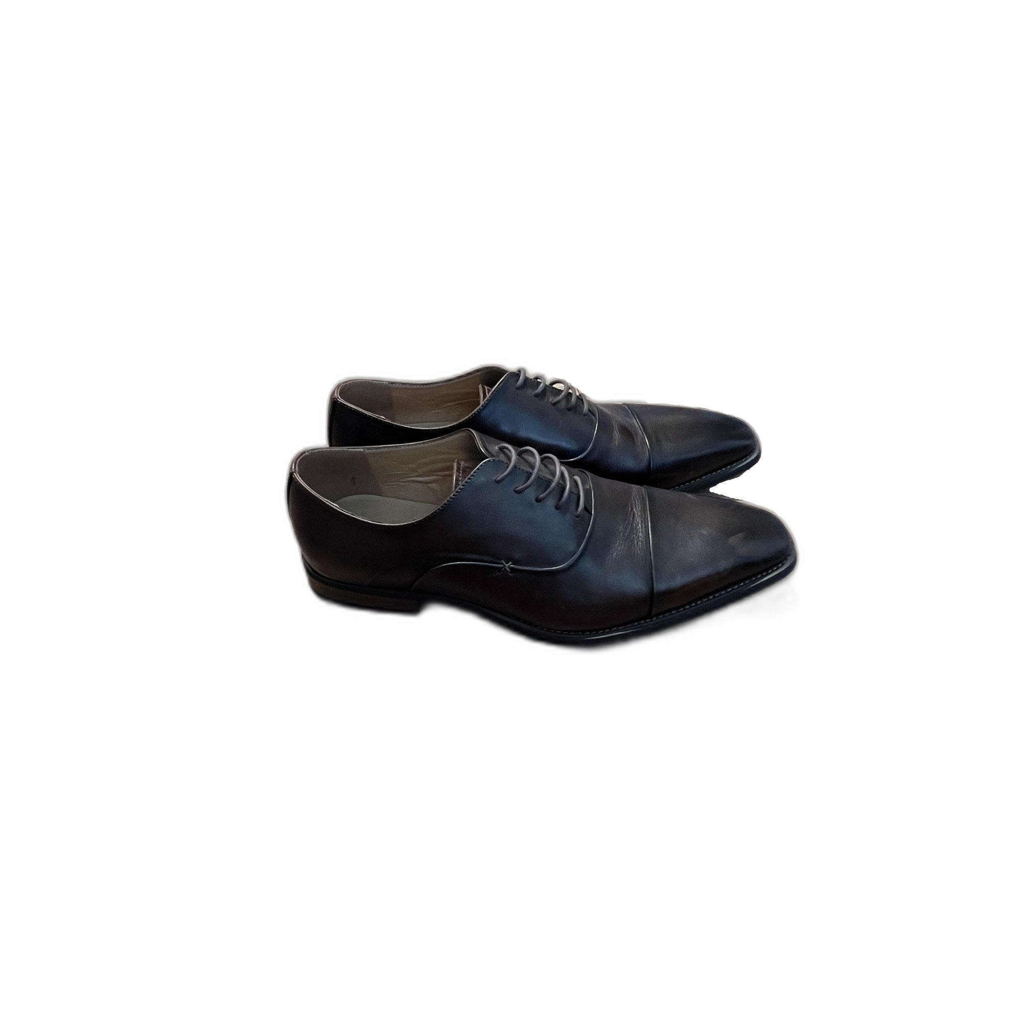 La Milano Men's Dark Brown Leather Cap Toe Oxford Dress Shoes Size 12