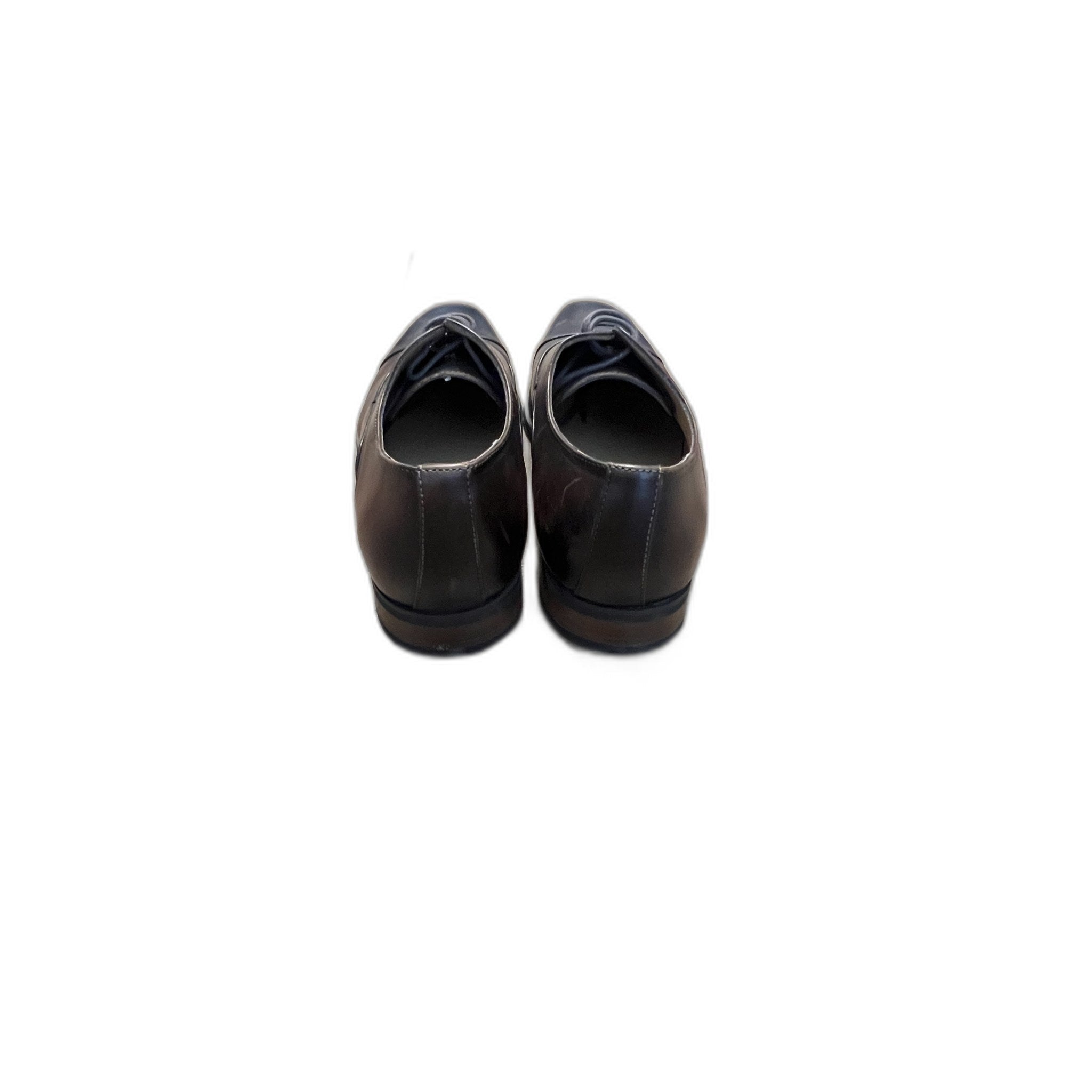 La Milano Men's Dark Brown Leather Cap Toe Oxford Dress Shoes Size 12