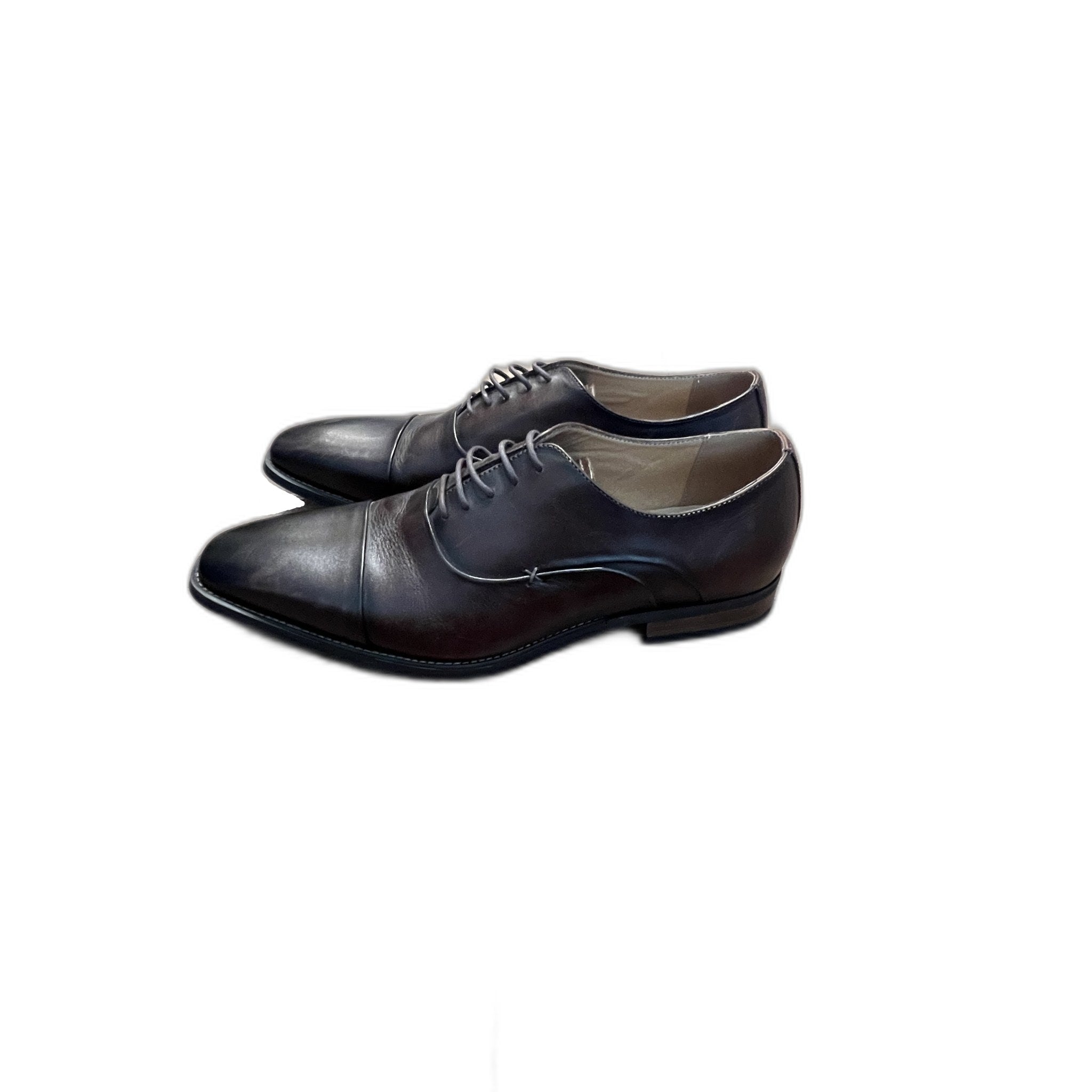 La Milano Men's Dark Brown Leather Cap Toe Oxford Dress Shoes Size 12