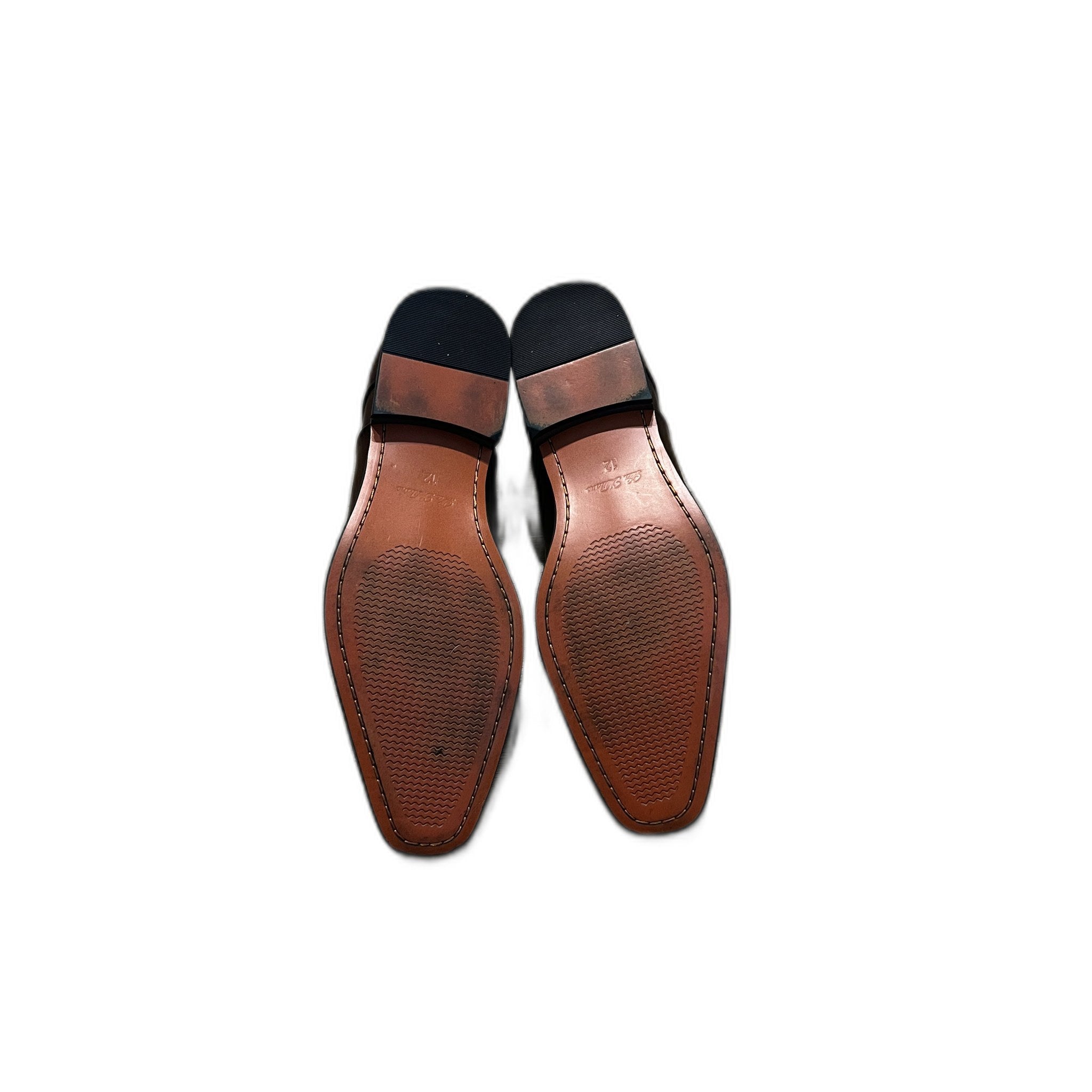 La Milano Men's Dark Brown Leather Cap Toe Oxford Dress Shoes Size 12