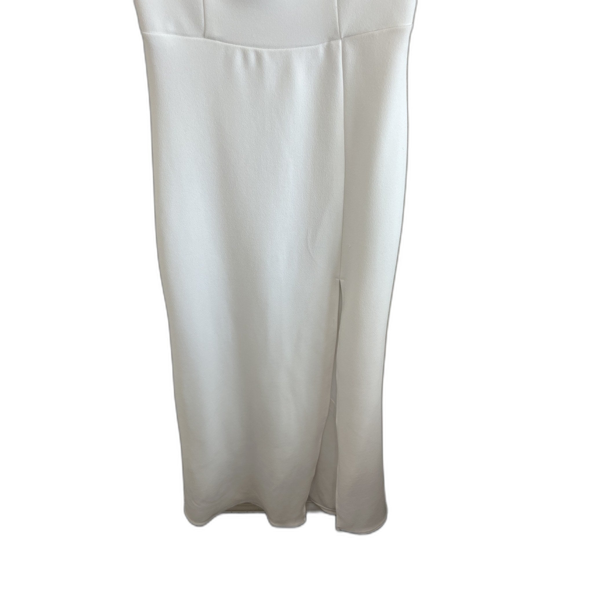 White Off-Shoulder Maxi Dress with Front Slit - Size 3