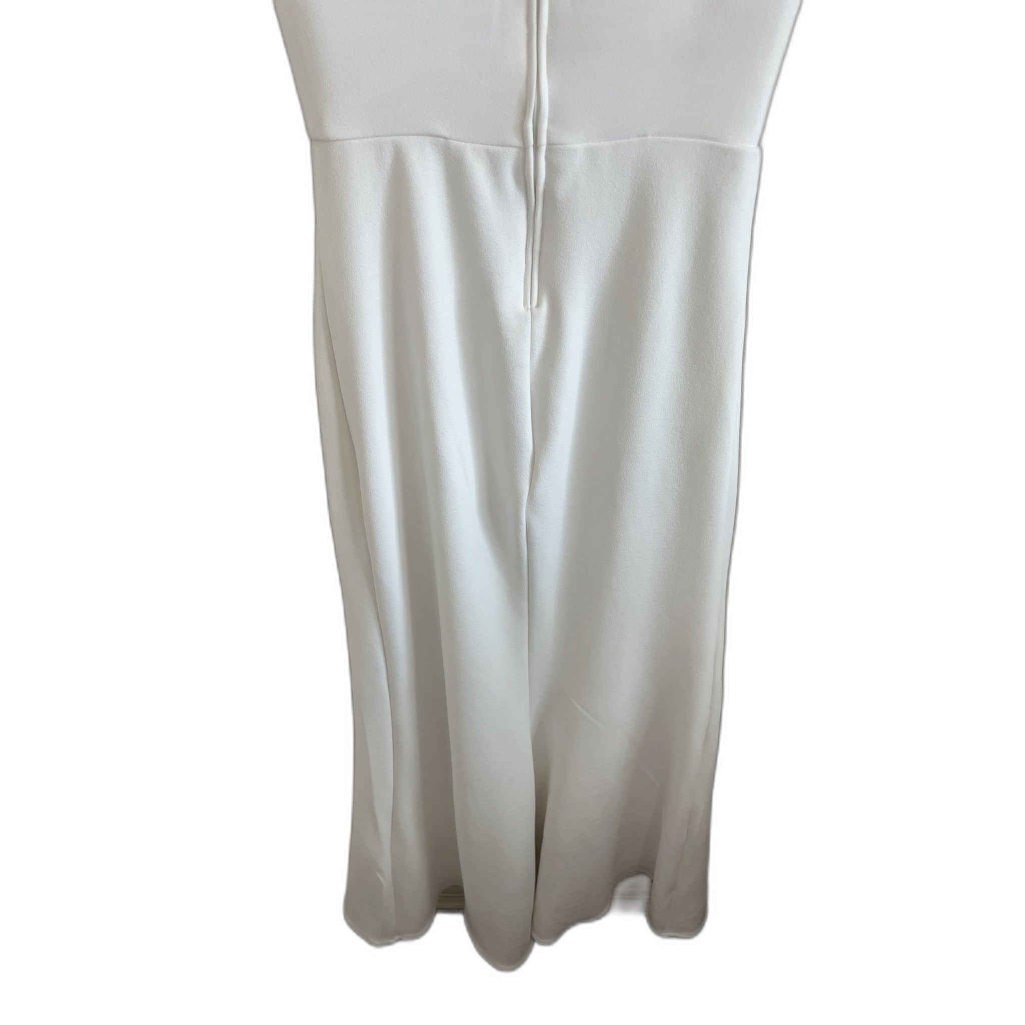 White Off-Shoulder Maxi Dress with Front Slit - Size 3