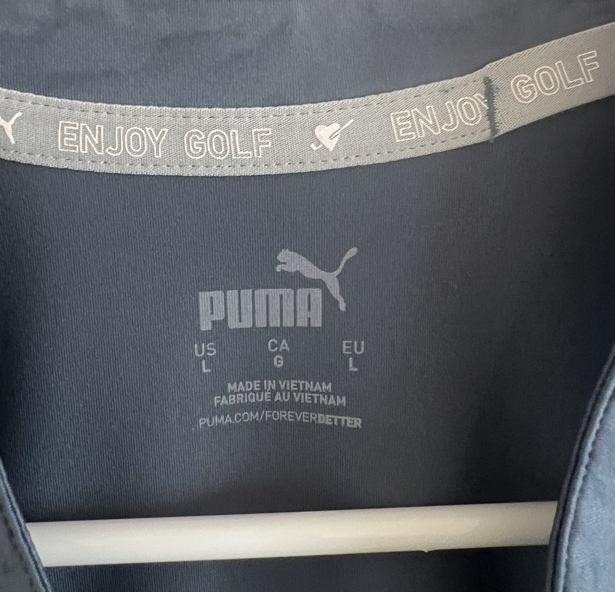 Puma Enjoy Golf Women's Quarter-Zip Short Sleeve Polo Shirt Size L