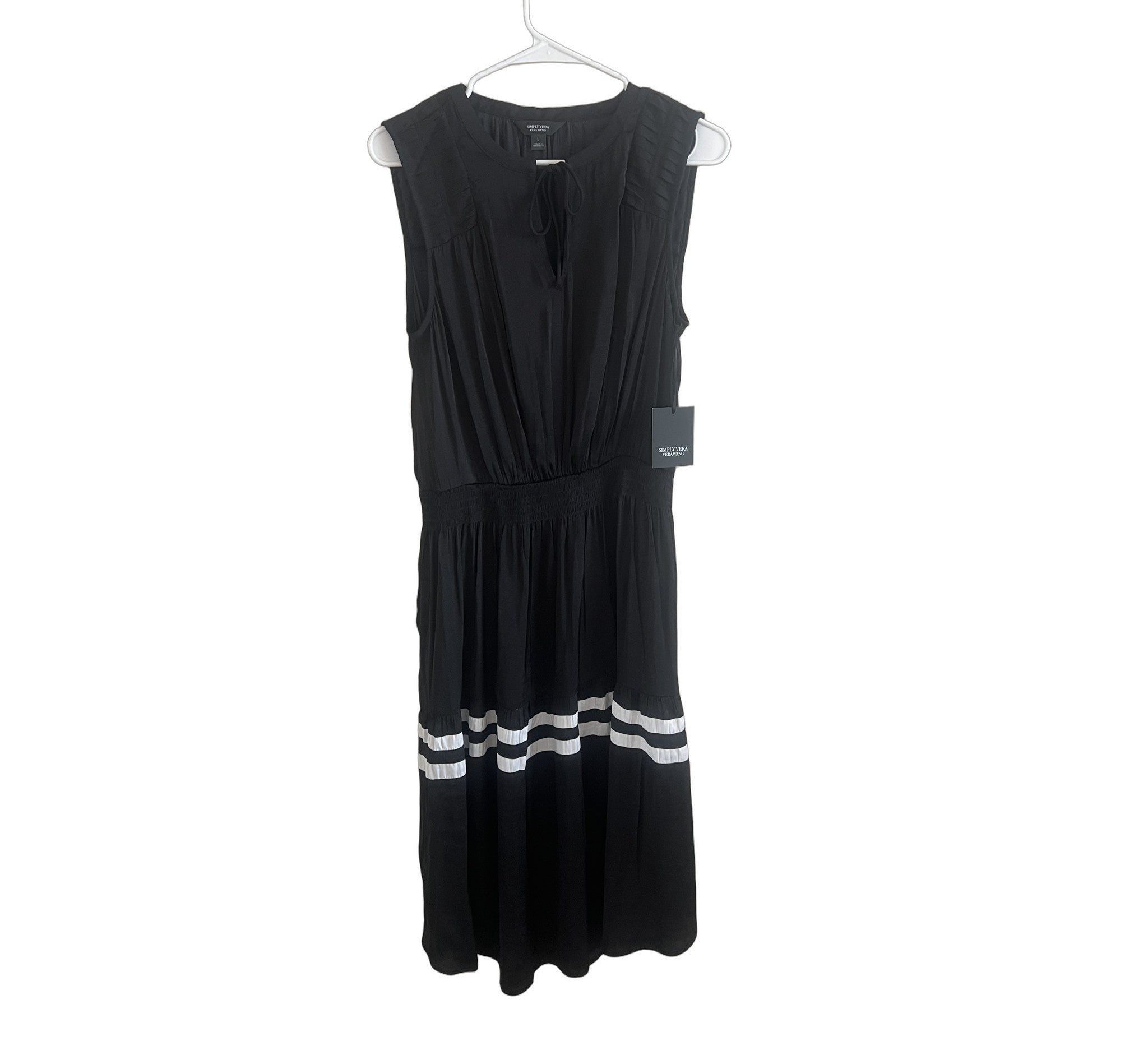 Simply Vera Vera Wang Black Sleeveless Dress Size L NWT