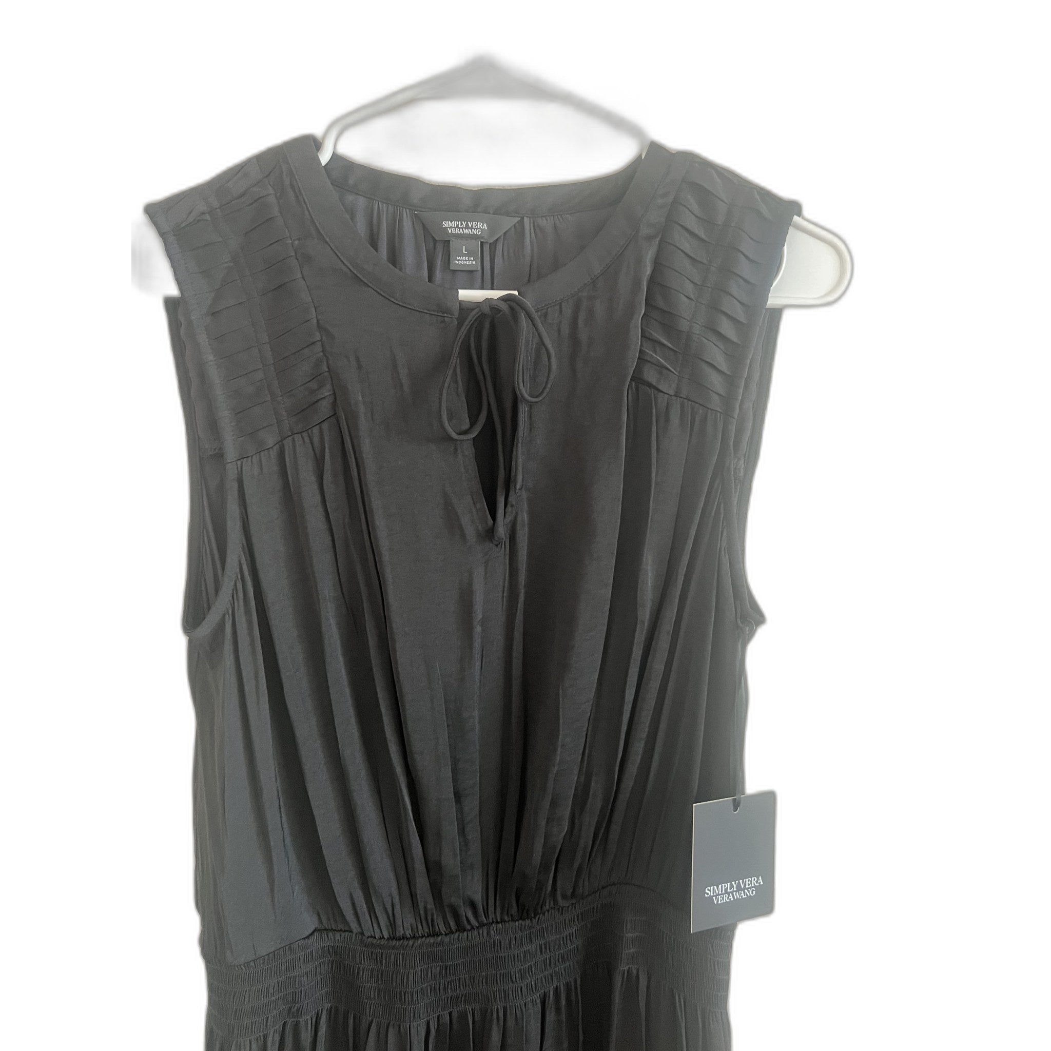 Simply Vera Vera Wang Black Sleeveless Dress Size L NWT