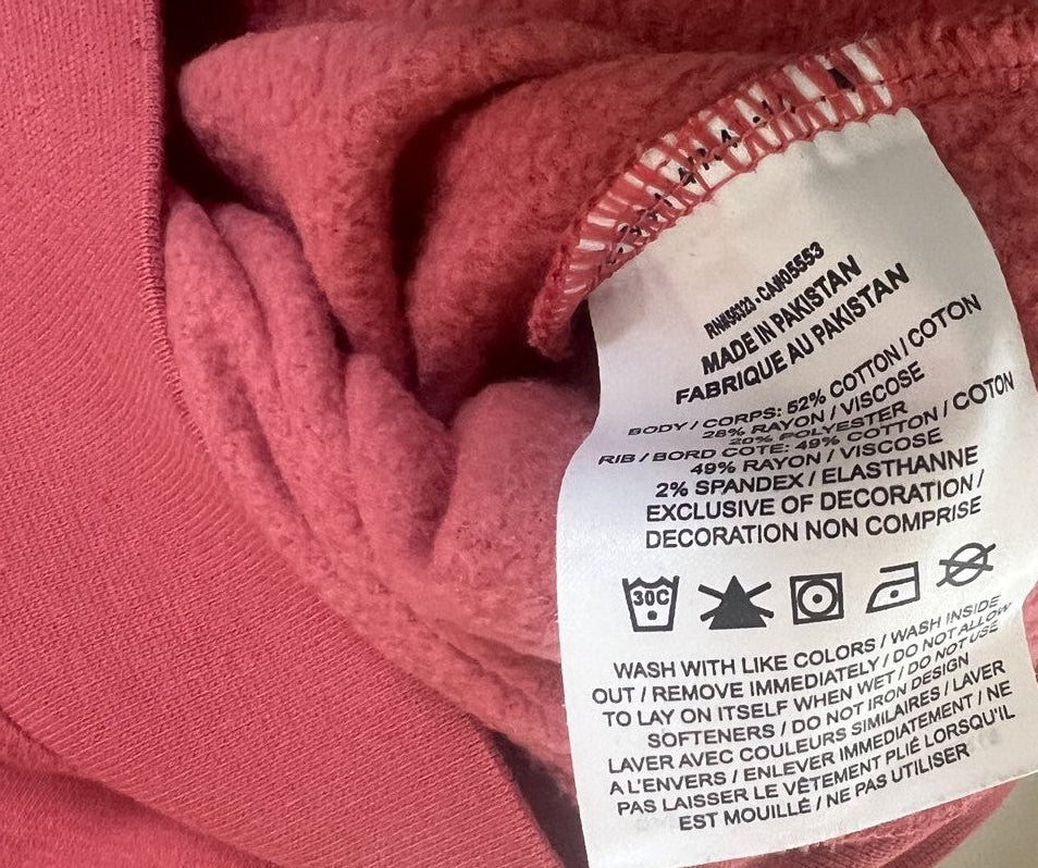 Nike Sportswear Crewneck Sweatshirt Coral Pink Glitter Logo Size S
