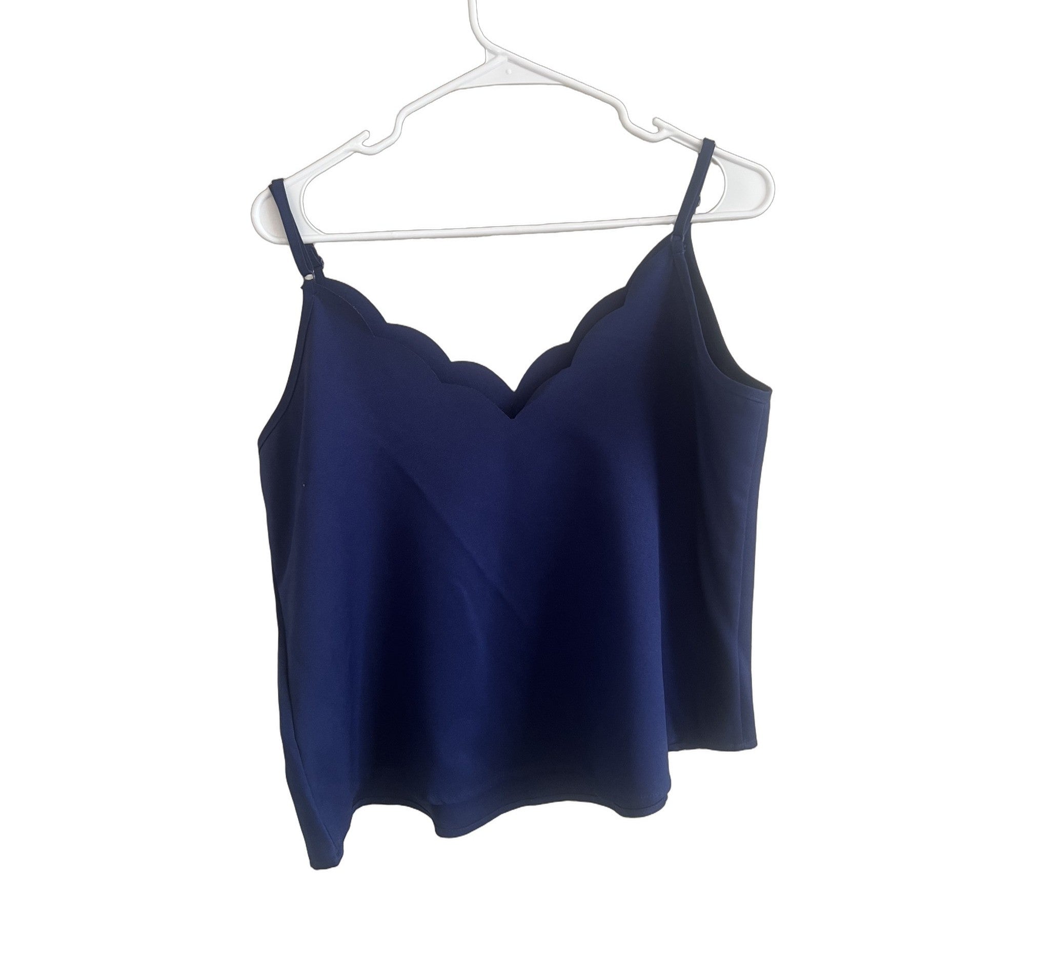 SHEIN Navy Scalloped Button-Front Cami Top Size L