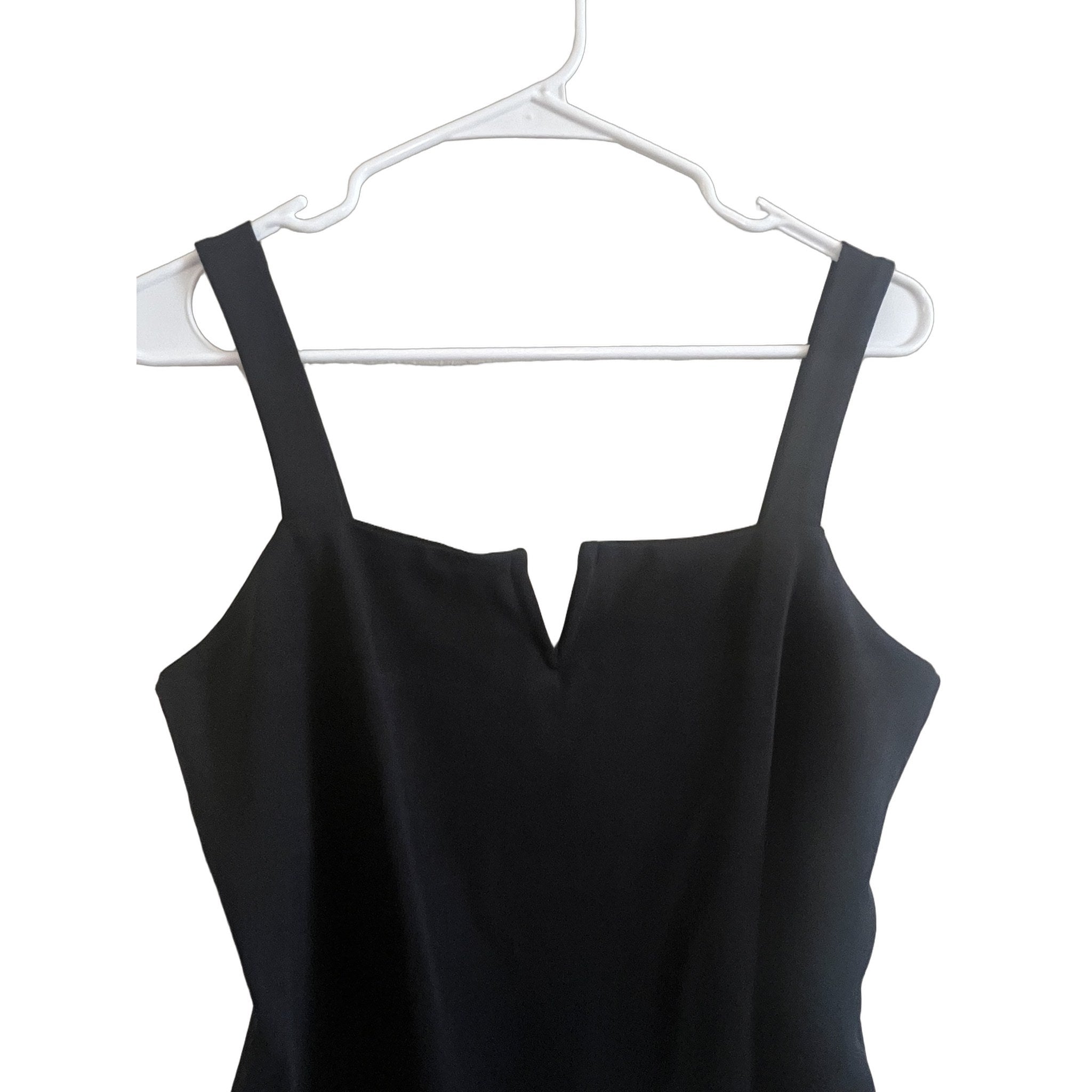 SHEIN Black Bodysuit with V-Cutout Neckline, Size L