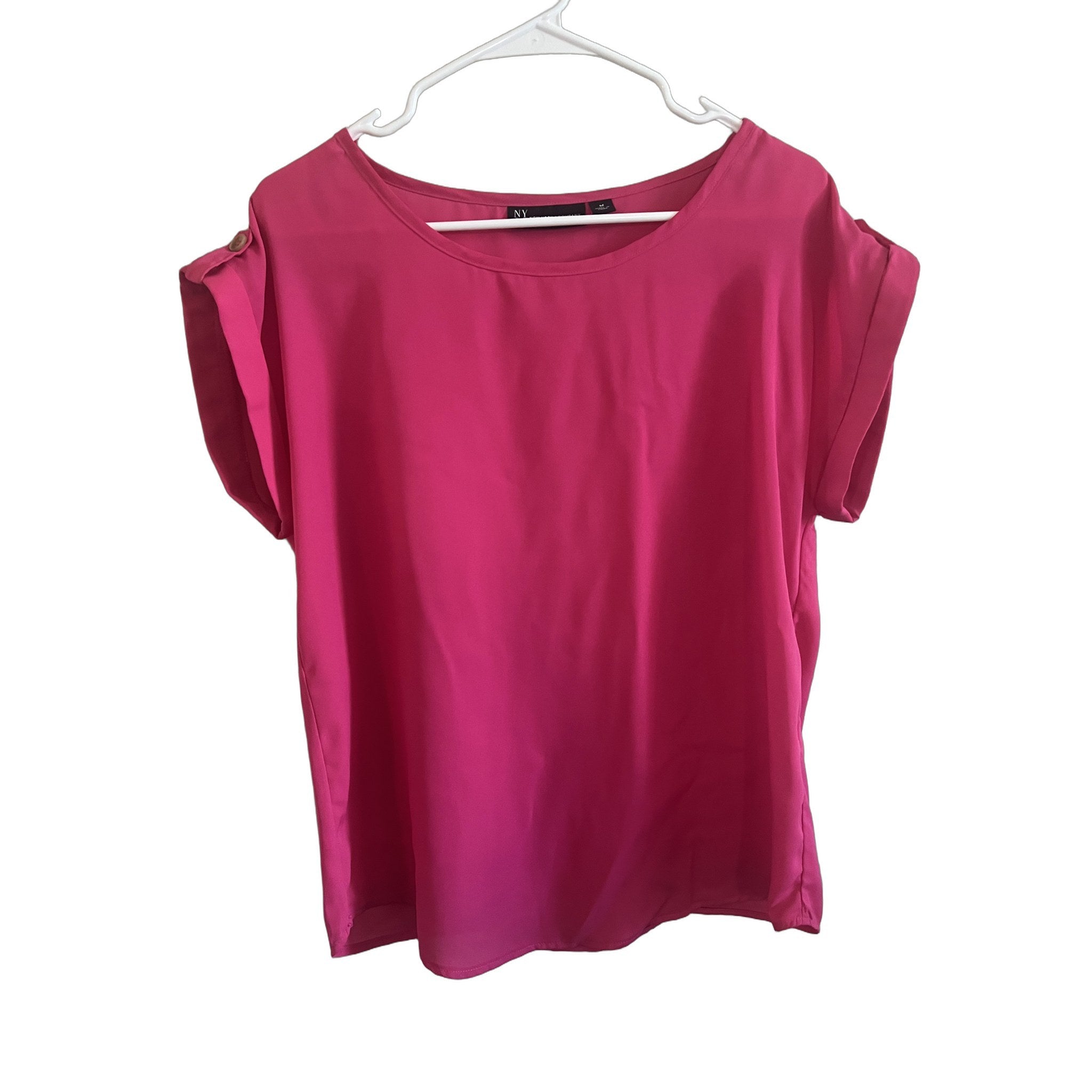 NY&C New York & Company Pink Cap Sleeve Blouse Size M