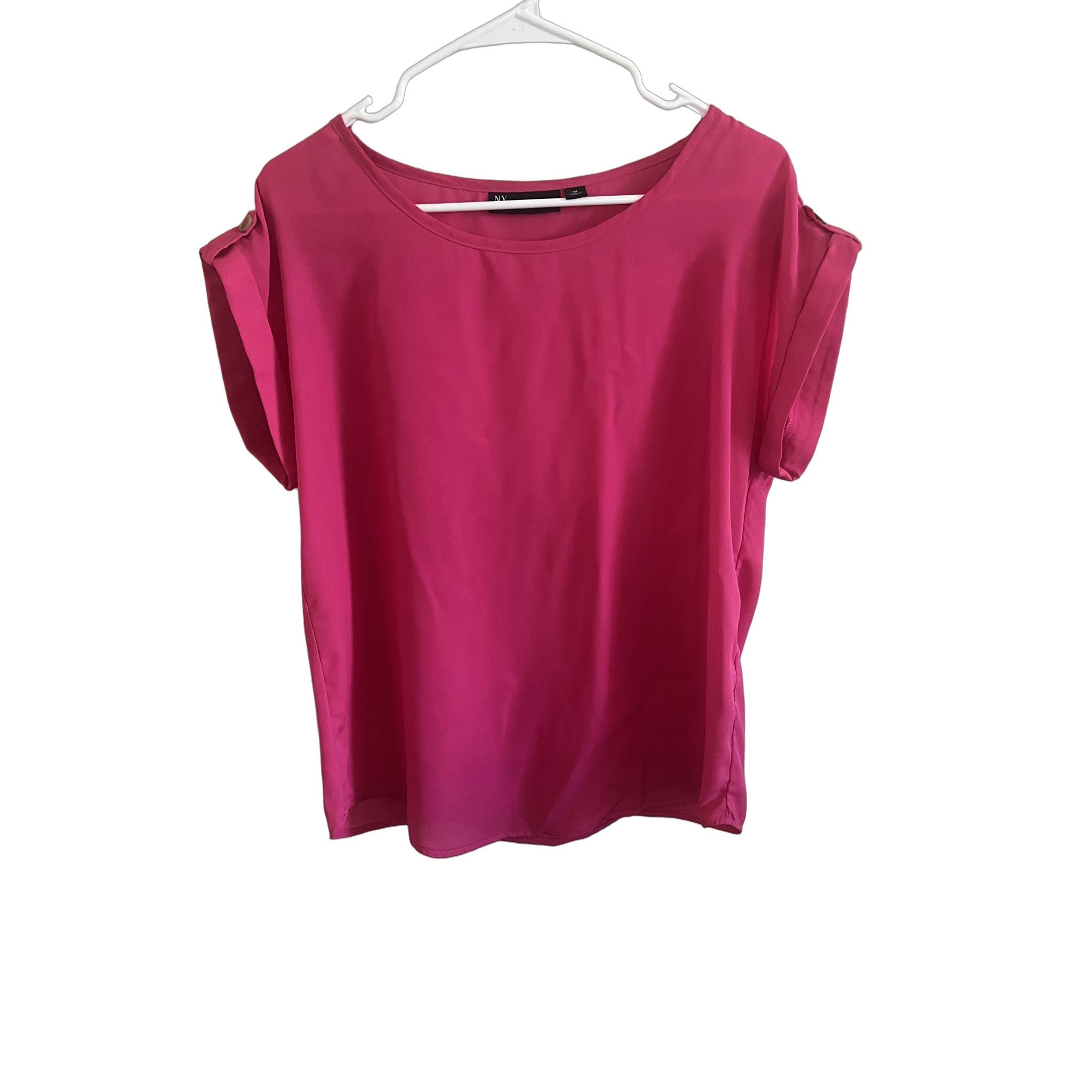NY&C New York & Company Pink Cap Sleeve Blouse Size M