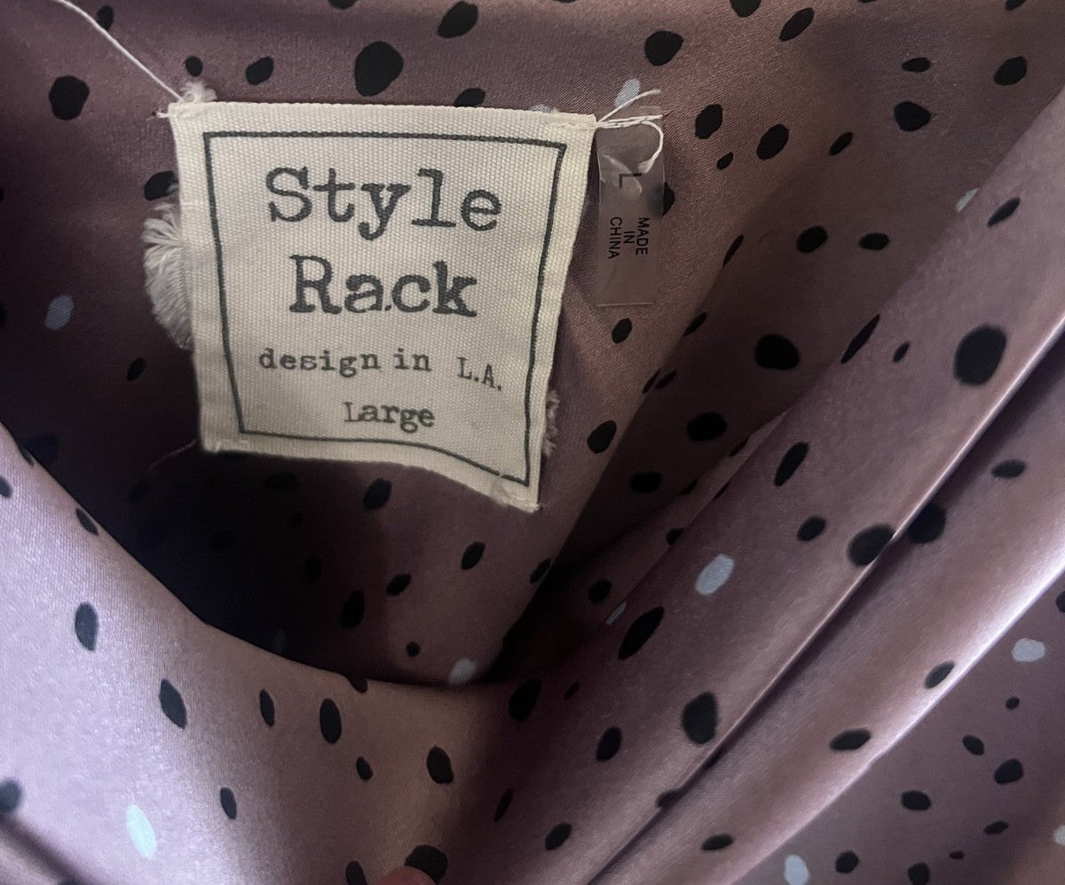 Style Rack Mauve Speckled Satin Cowl Neck Slip Dress - Size L