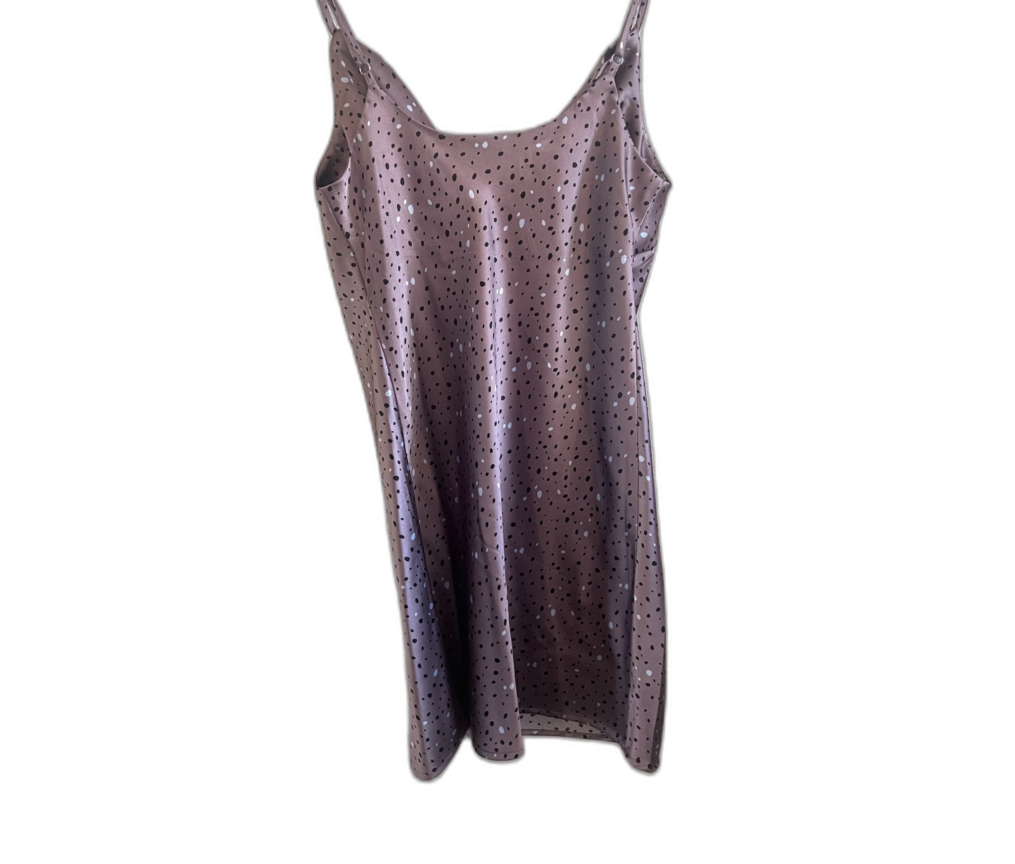 Style Rack Mauve Speckled Satin Cowl Neck Slip Dress - Size L