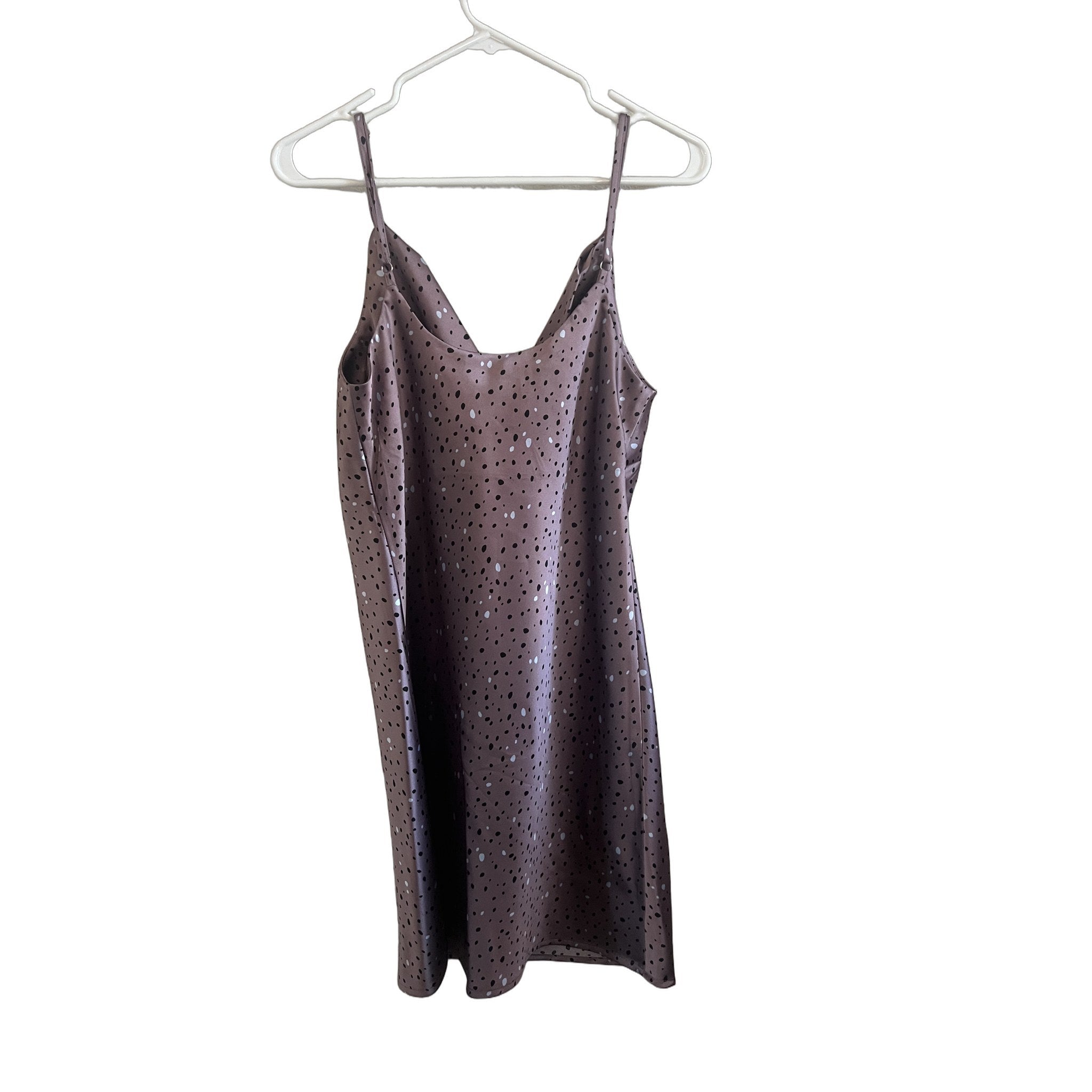 Style Rack Mauve Speckled Satin Cowl Neck Slip Dress - Size L