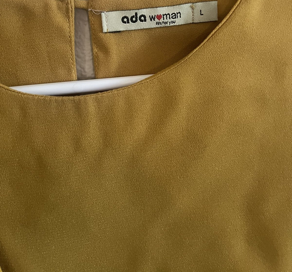 Ada Woman Mustard Wrap Front Tie Blouse Sleeveless Size L