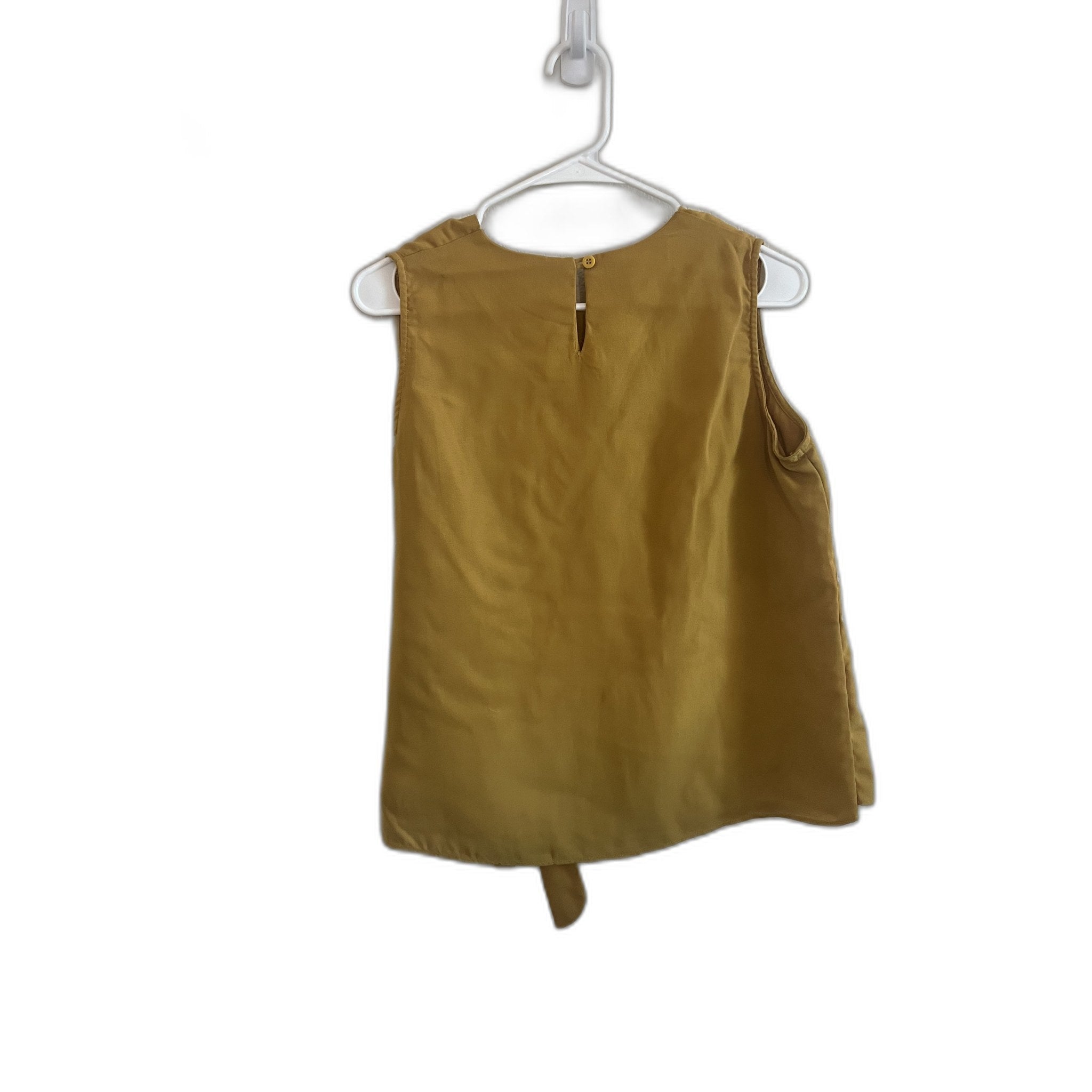 Ada Woman Mustard Wrap Front Tie Blouse Sleeveless Size L