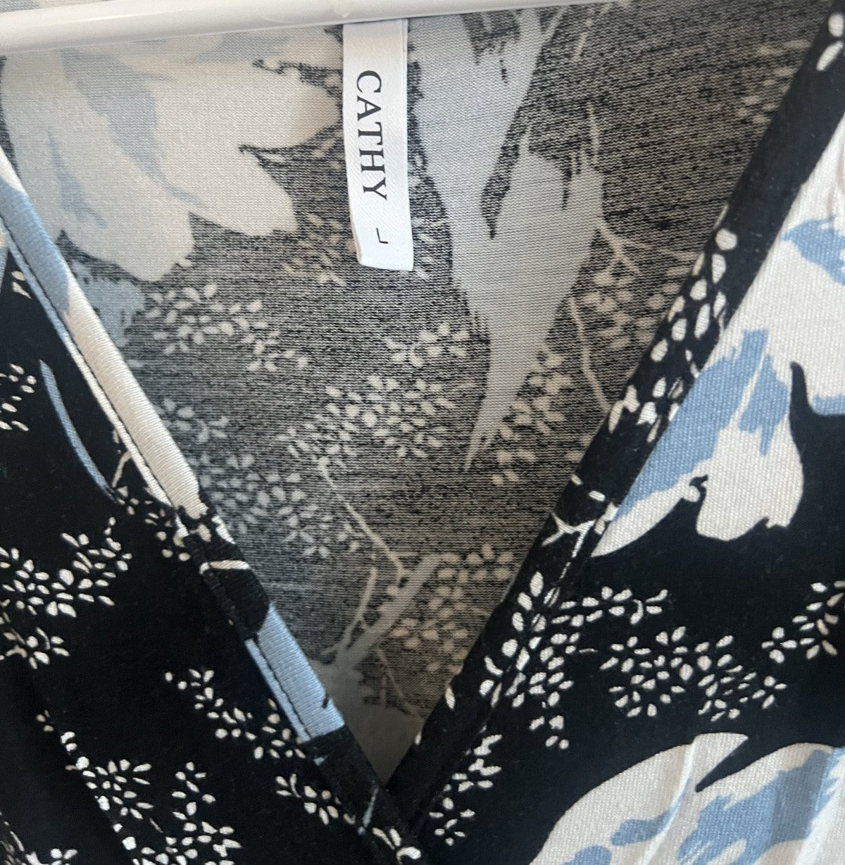 Cathy Women's Black Floral Wrap Maxi Dress, Size L
