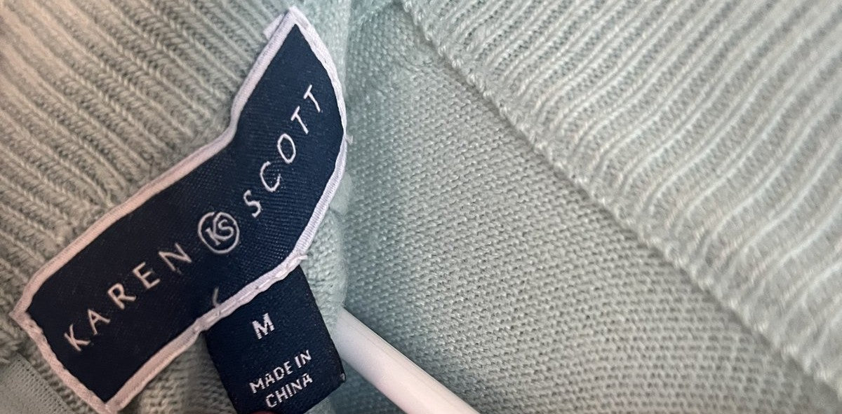 Karen Scott Women's Mint Green Quarter-Zip Knit Sweater, Size M