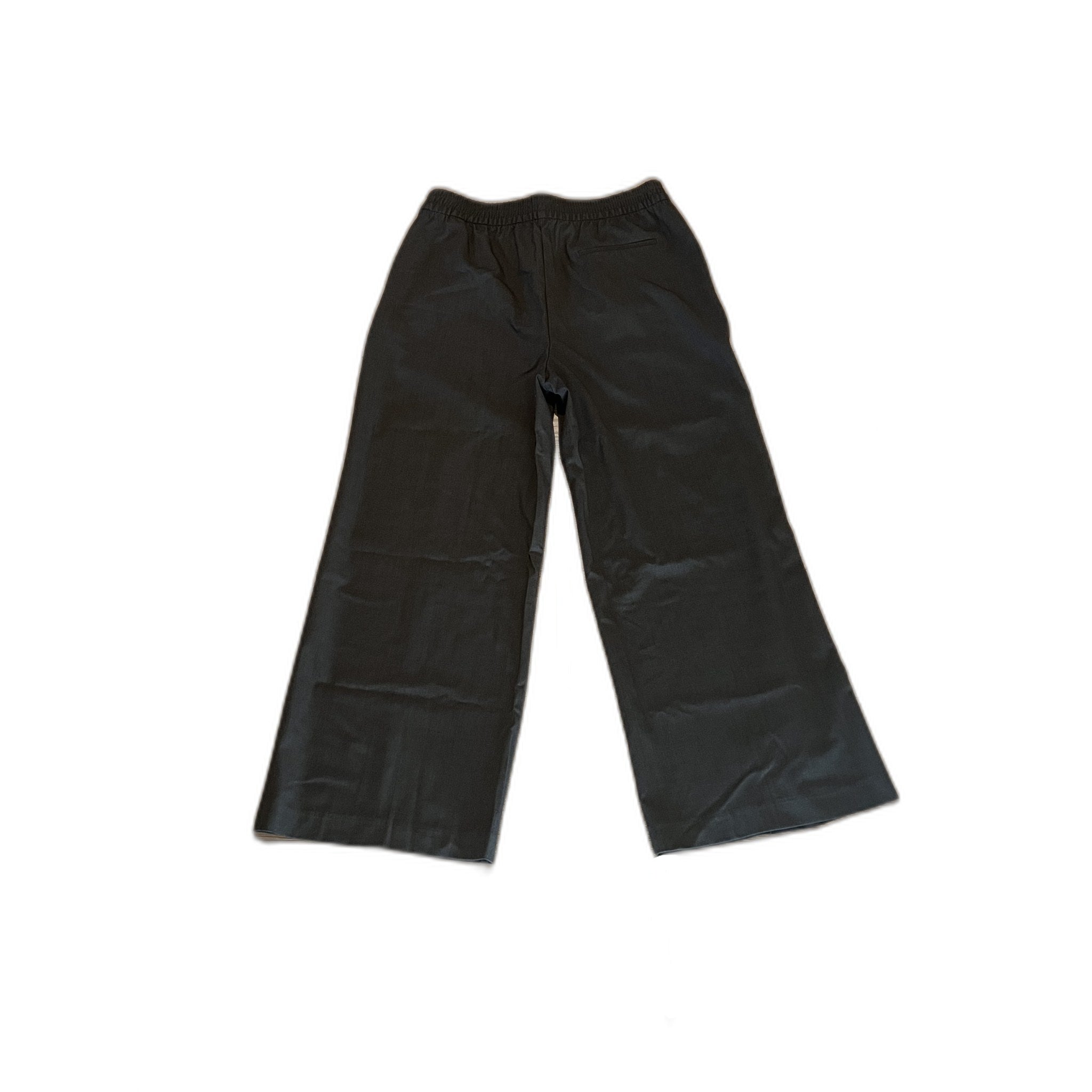 M&S Collection Black Wide Leg Pull-On Trousers, Short Length, UK 14/US 10