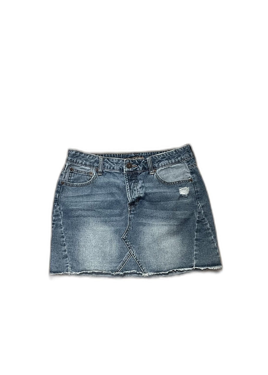 Maurices Distressed Denim Mini Skirt - Size 5/6