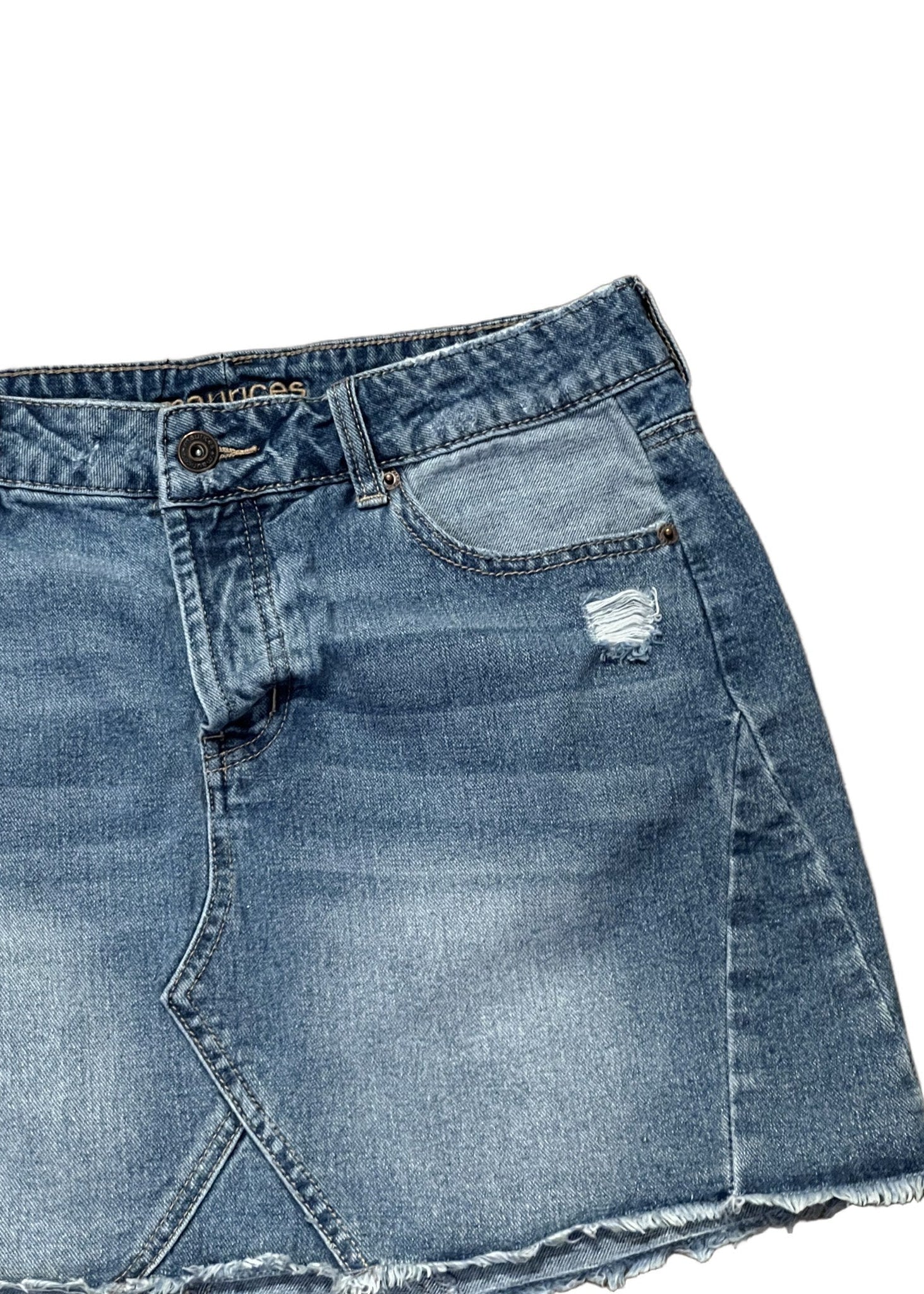 Maurices Distressed Denim Mini Skirt - Size 5/6