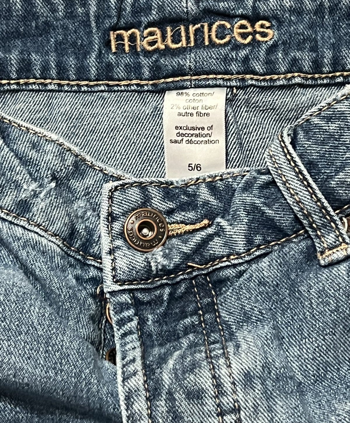 Maurices Distressed Denim Mini Skirt - Size 5/6