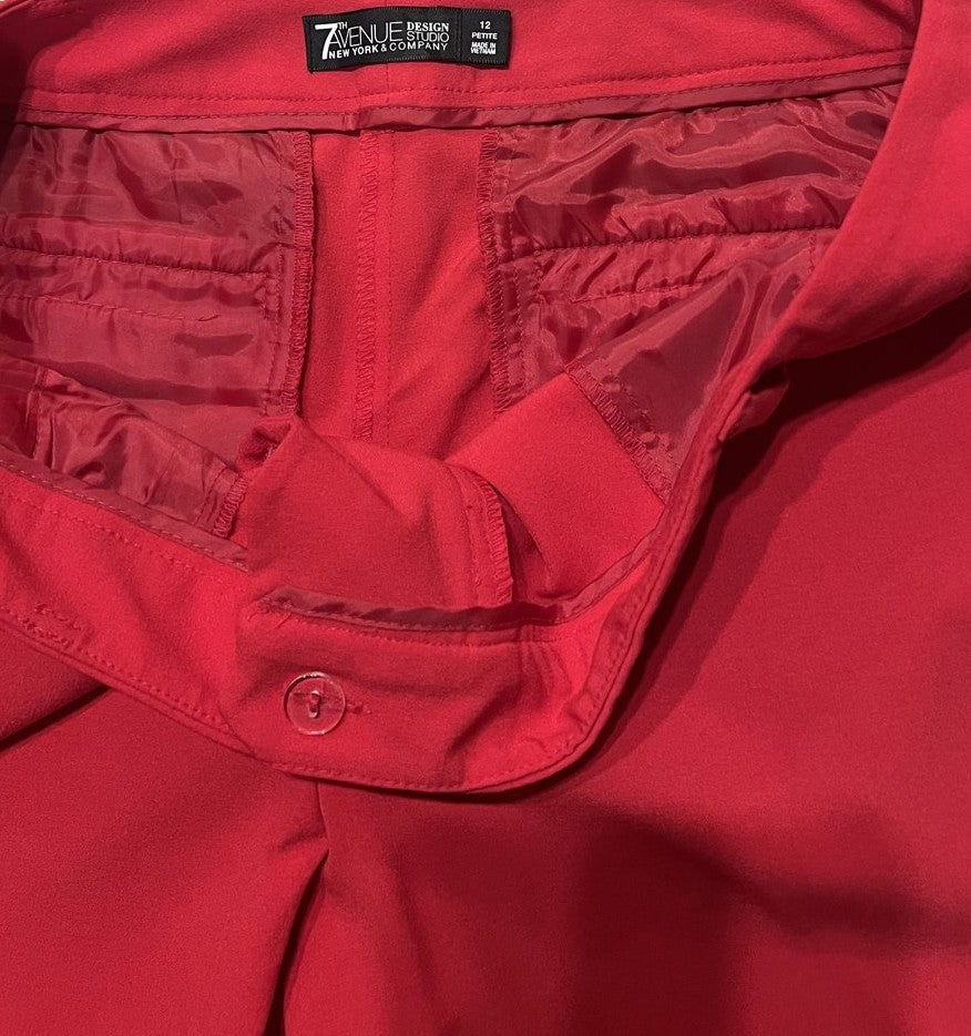 7th Avenue Design Studio NY&Co Red Dress Pants Size 12 Petite