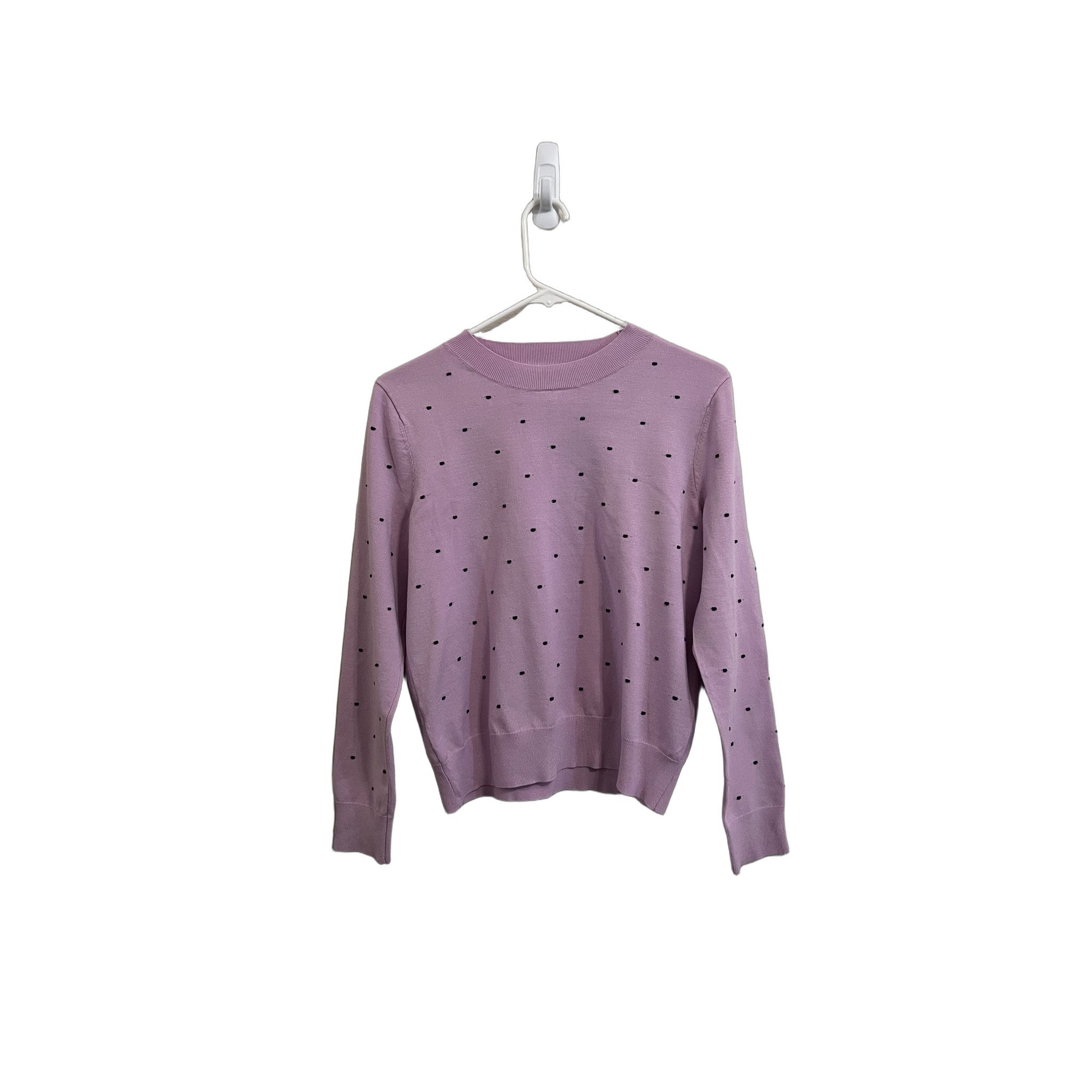 MNG Women's Lavender Polka Dot Sweater - Size L