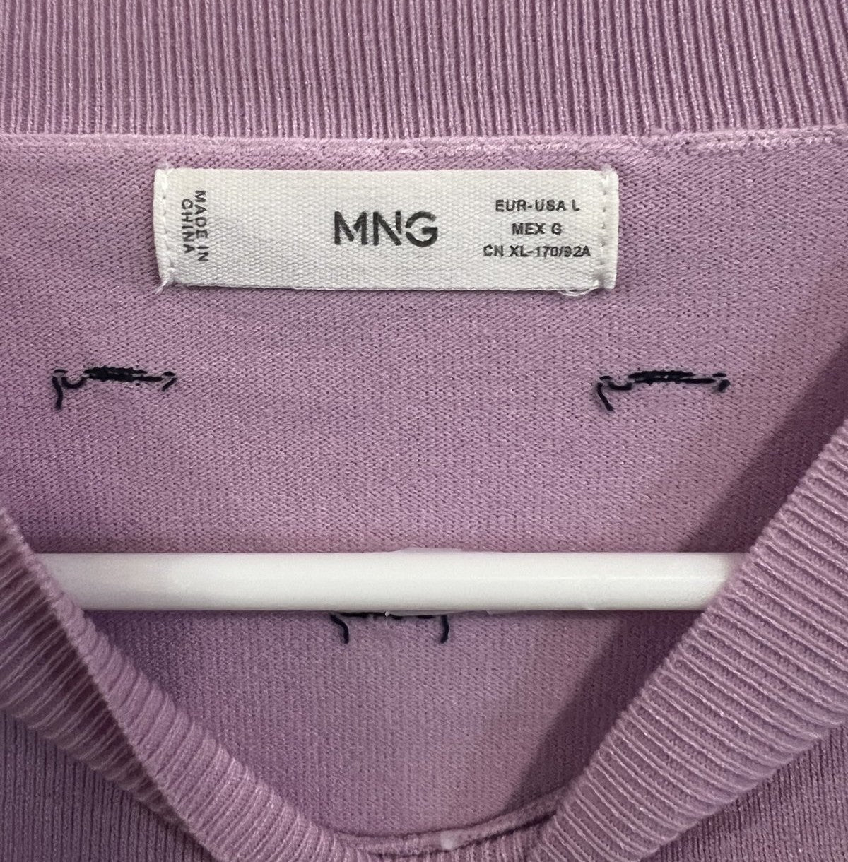 MNG Women's Lavender Polka Dot Sweater - Size L