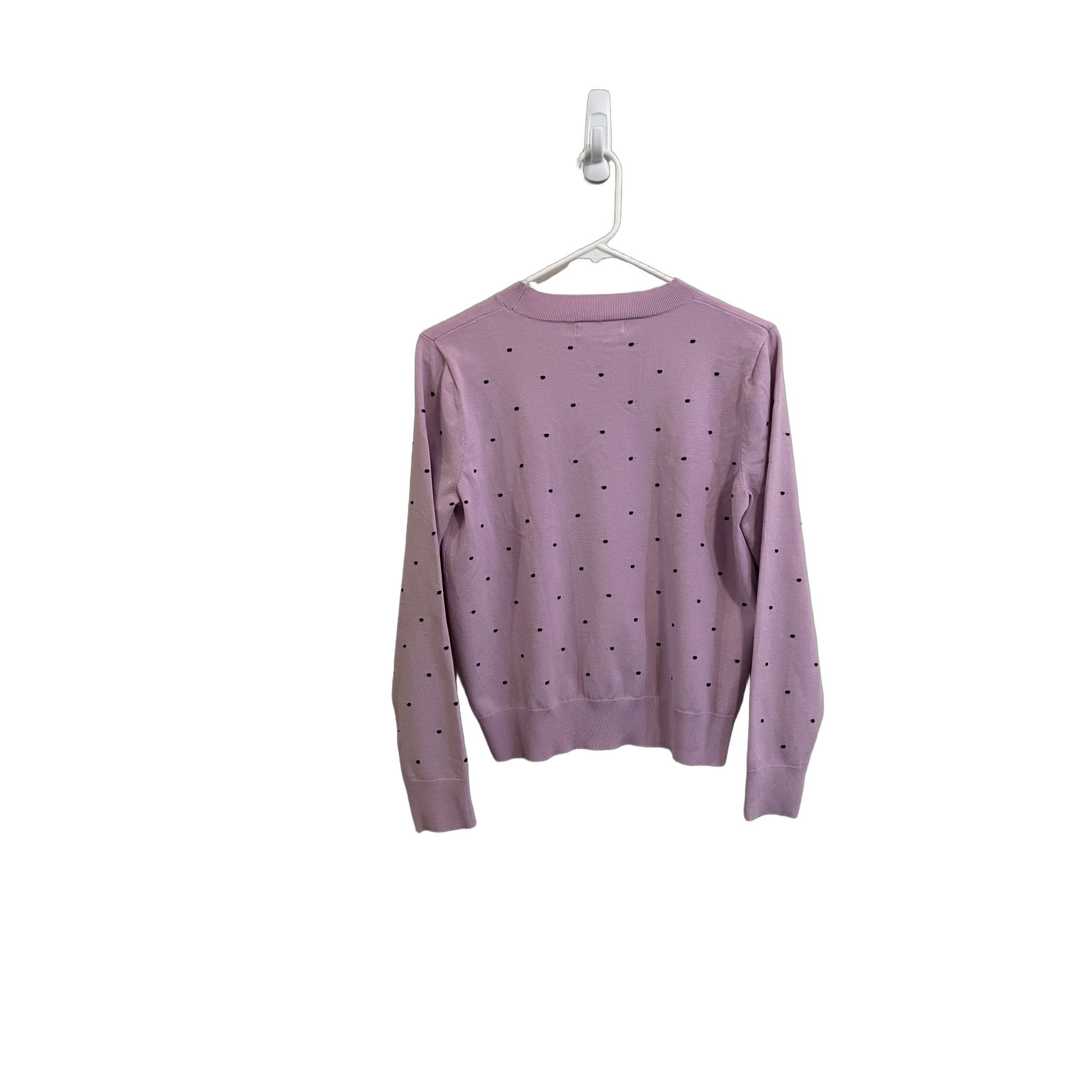 MNG Women's Lavender Polka Dot Sweater - Size L