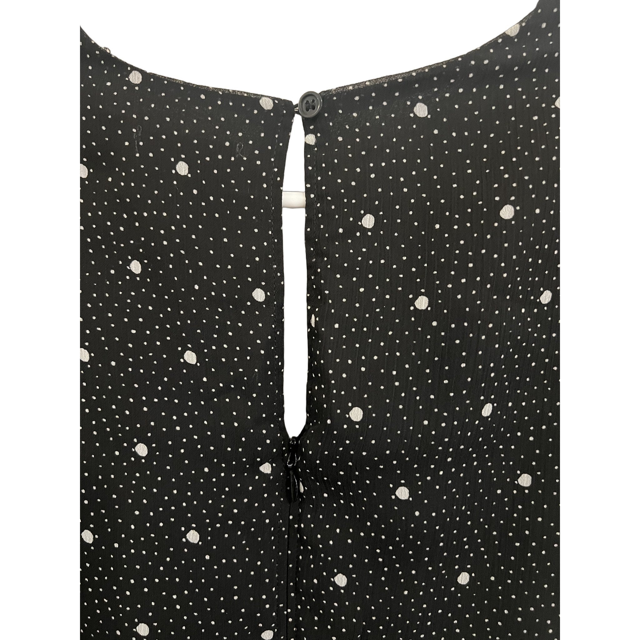 Maison Jules Black Polka Dot Wrap Dress, Size 4