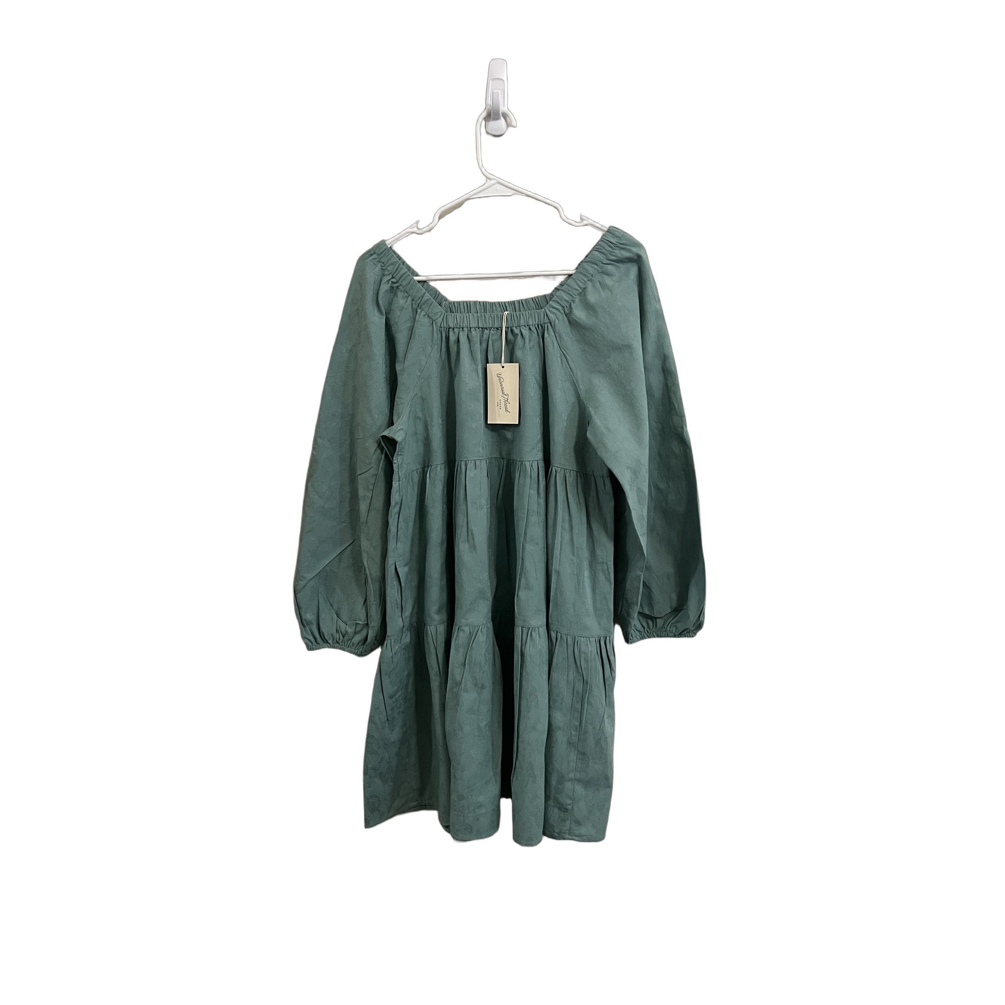 Universal Thread Sage Green Tiered Off-Shoulder Dress Size S NWT