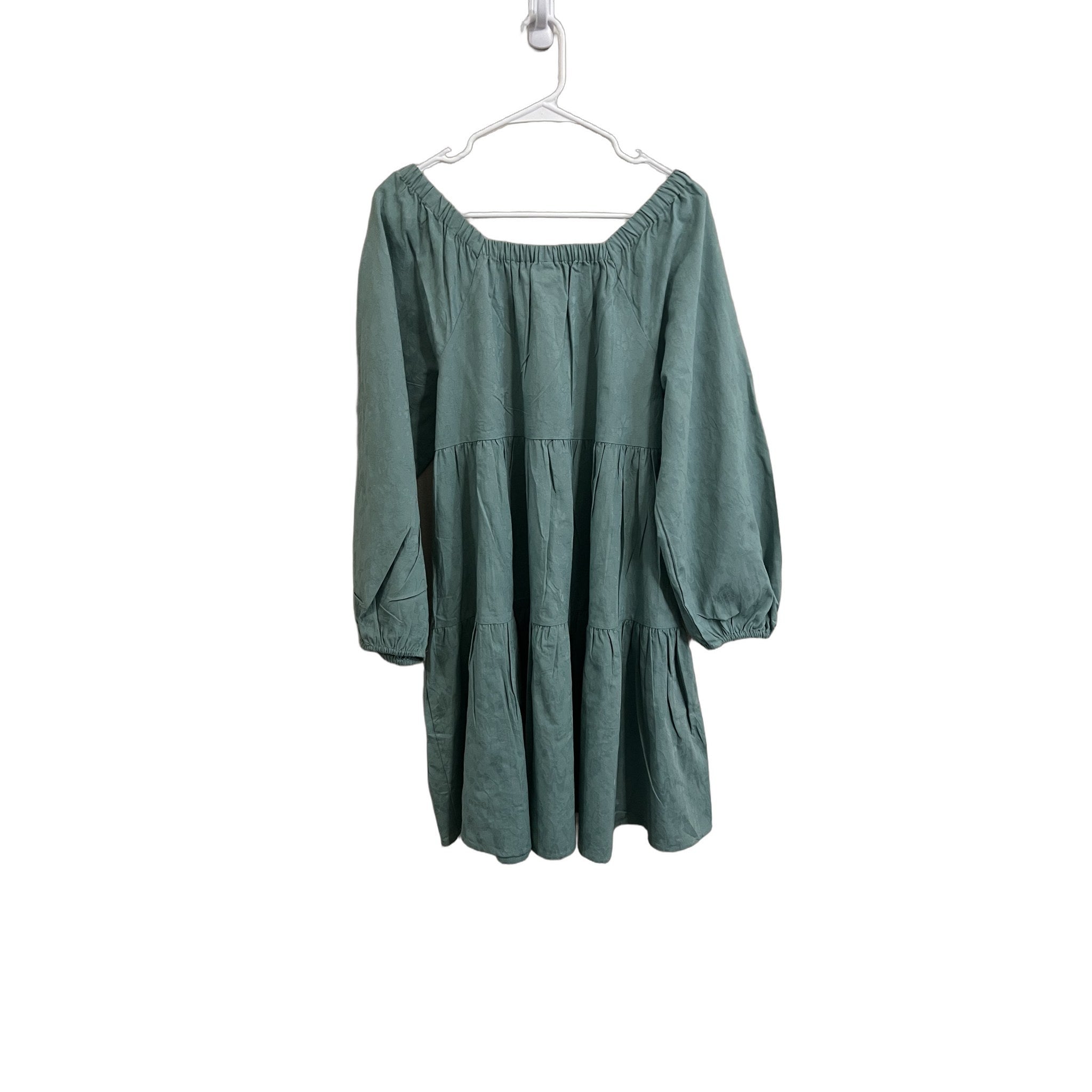 Universal Thread Sage Green Tiered Off-Shoulder Dress Size S NWT
