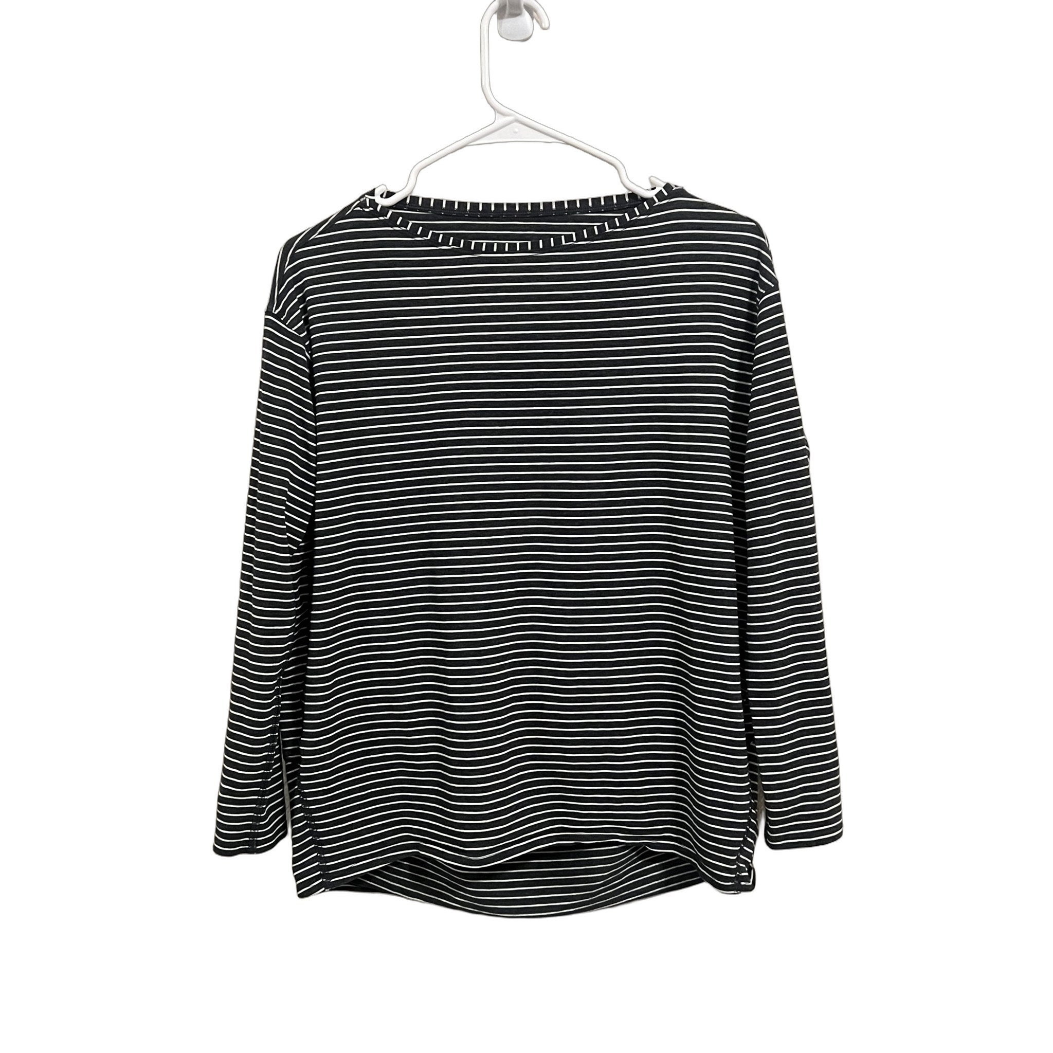 Lululemon Black & White Striped Long Sleeve Top