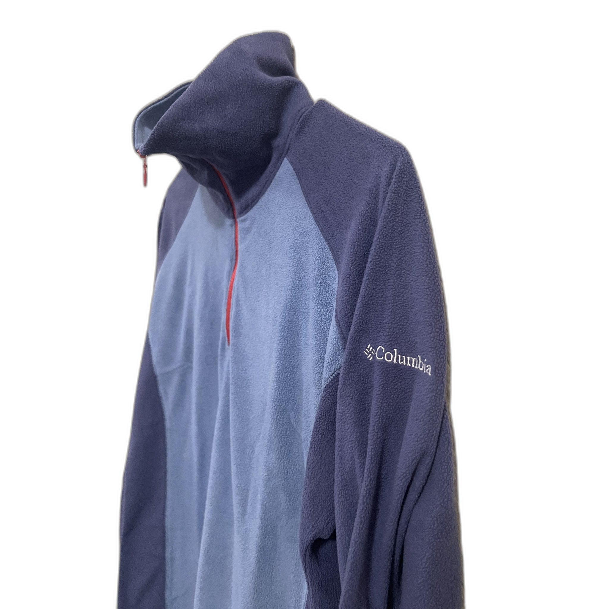 Columbia 1/4 Zip Fleece Pullover - Navy & Blue Colorblock, Size M