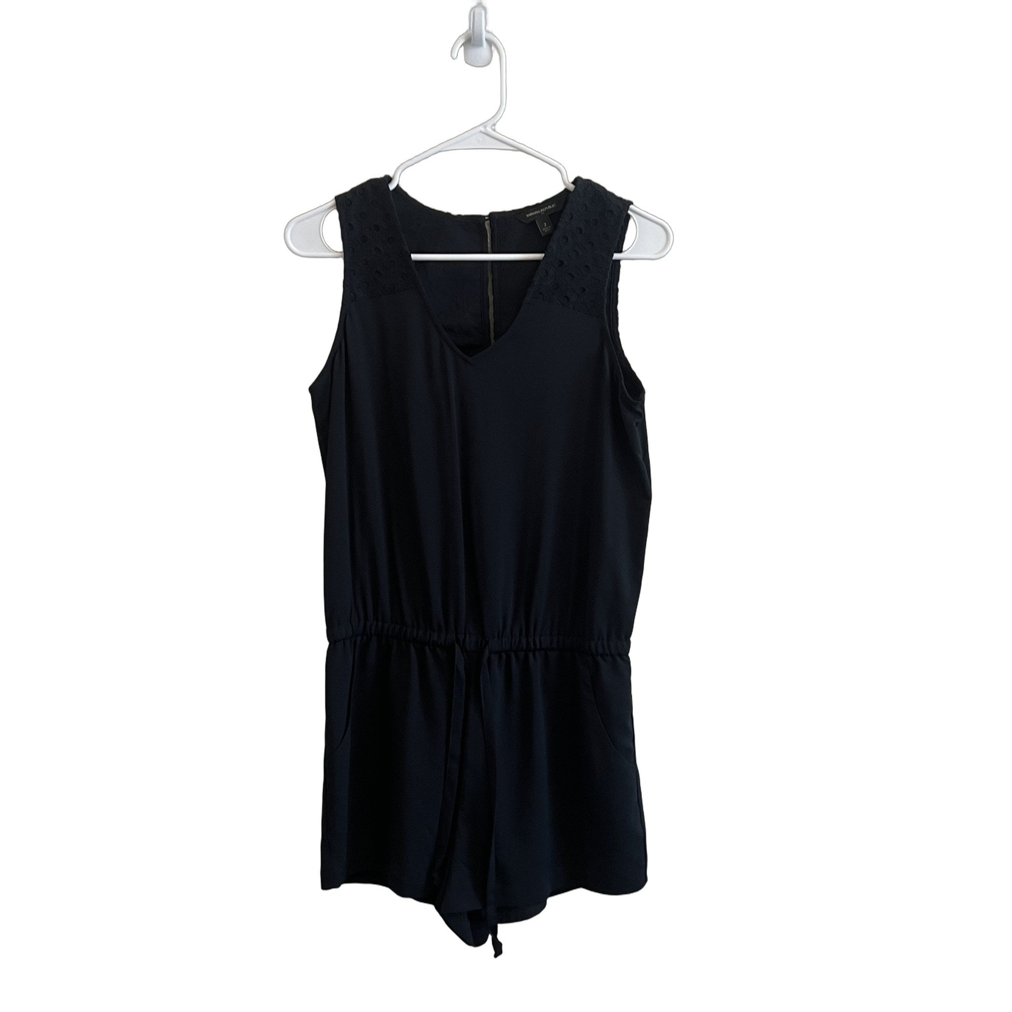 Banana Republic Black Eyelet Romper - Women's Size 2
