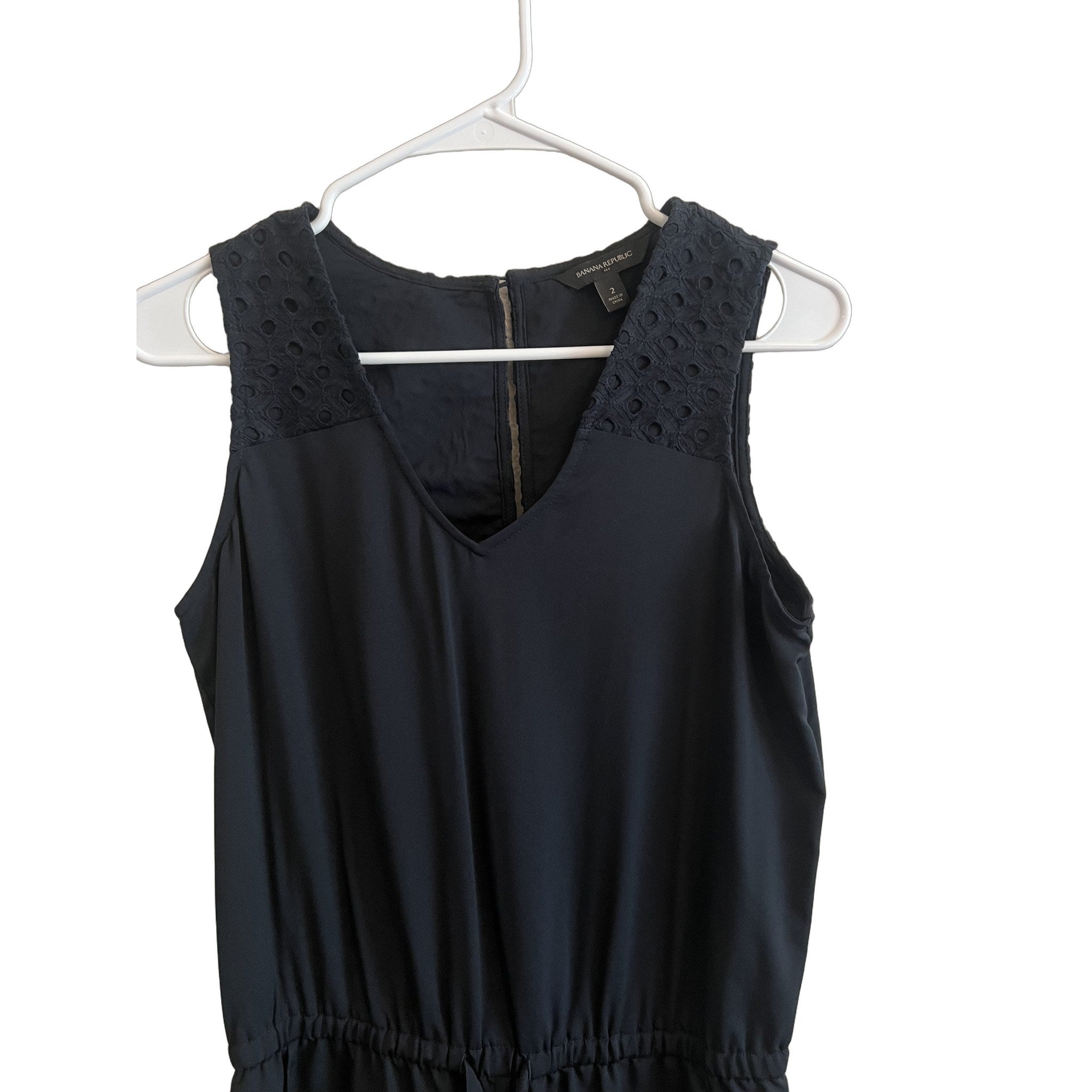 Banana Republic Black Eyelet Romper - Women's Size 2