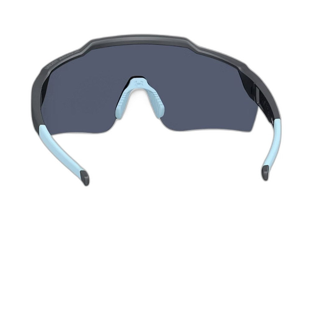 Under Armour Wrap Sunglasses - Black & Blue Mirrored Lens with Pouch