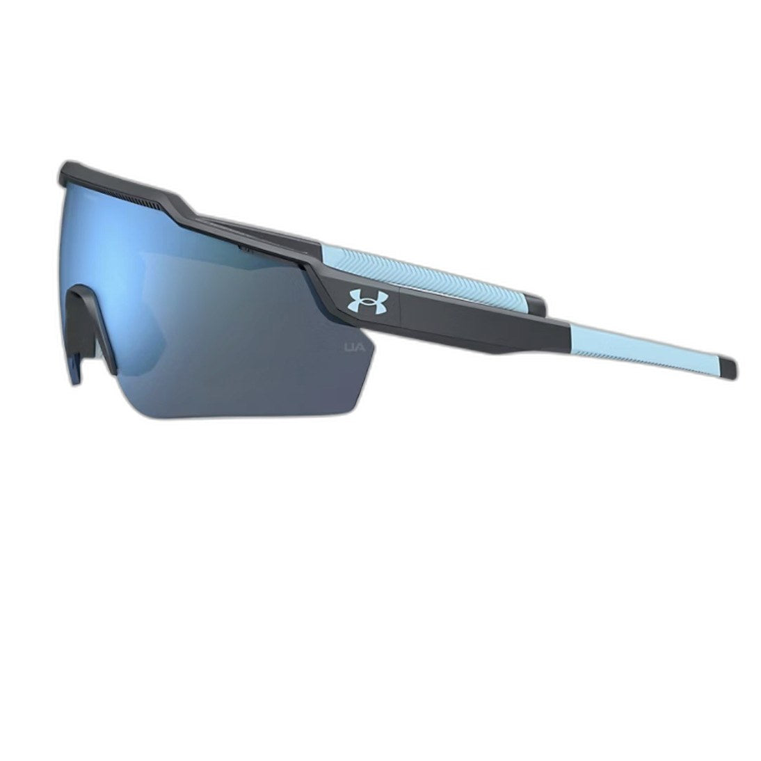 Under Armour Wrap Sunglasses - Black & Blue Mirrored Lens with Pouch