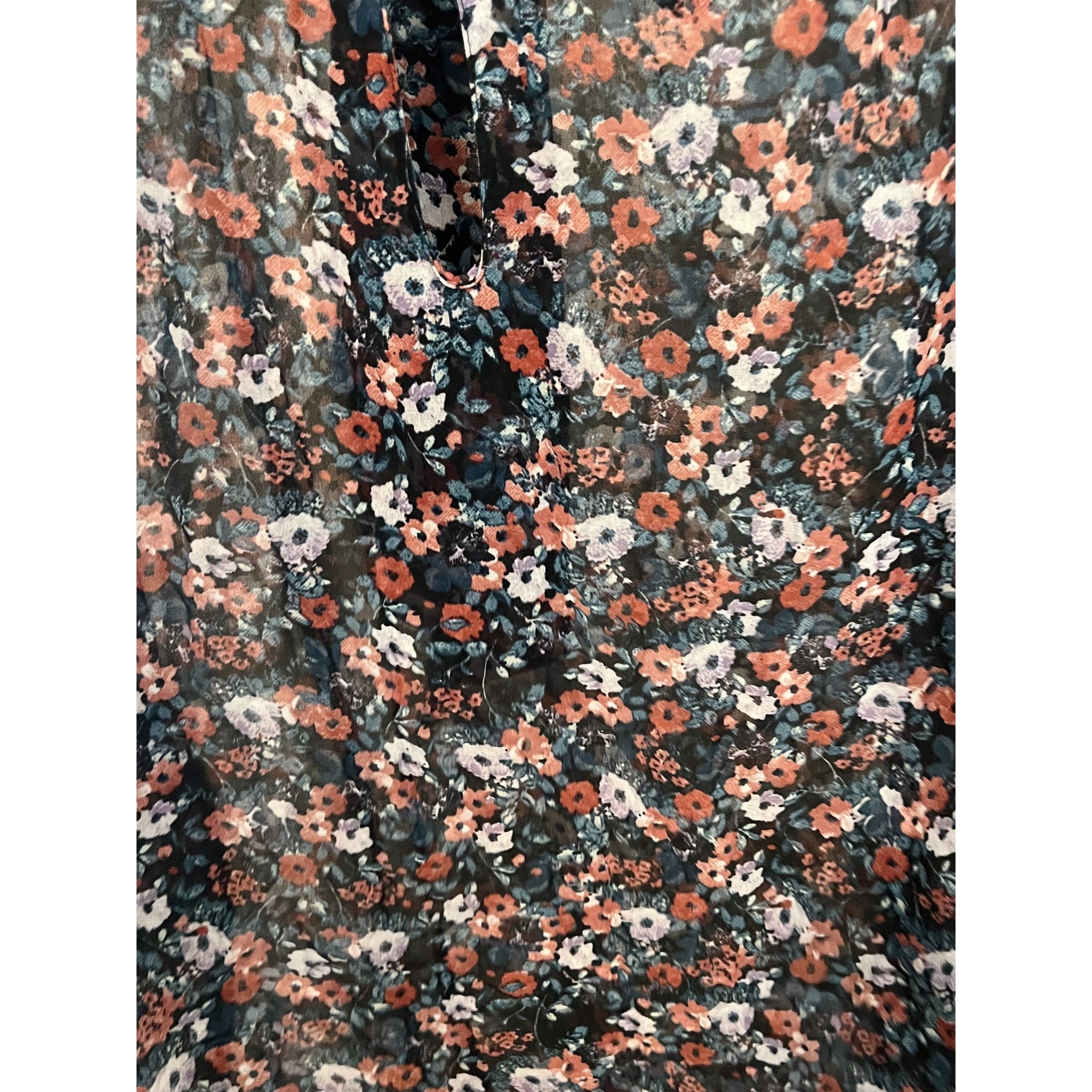 Zara Trafaluc Floral Tie-Neck Blouse - Size M