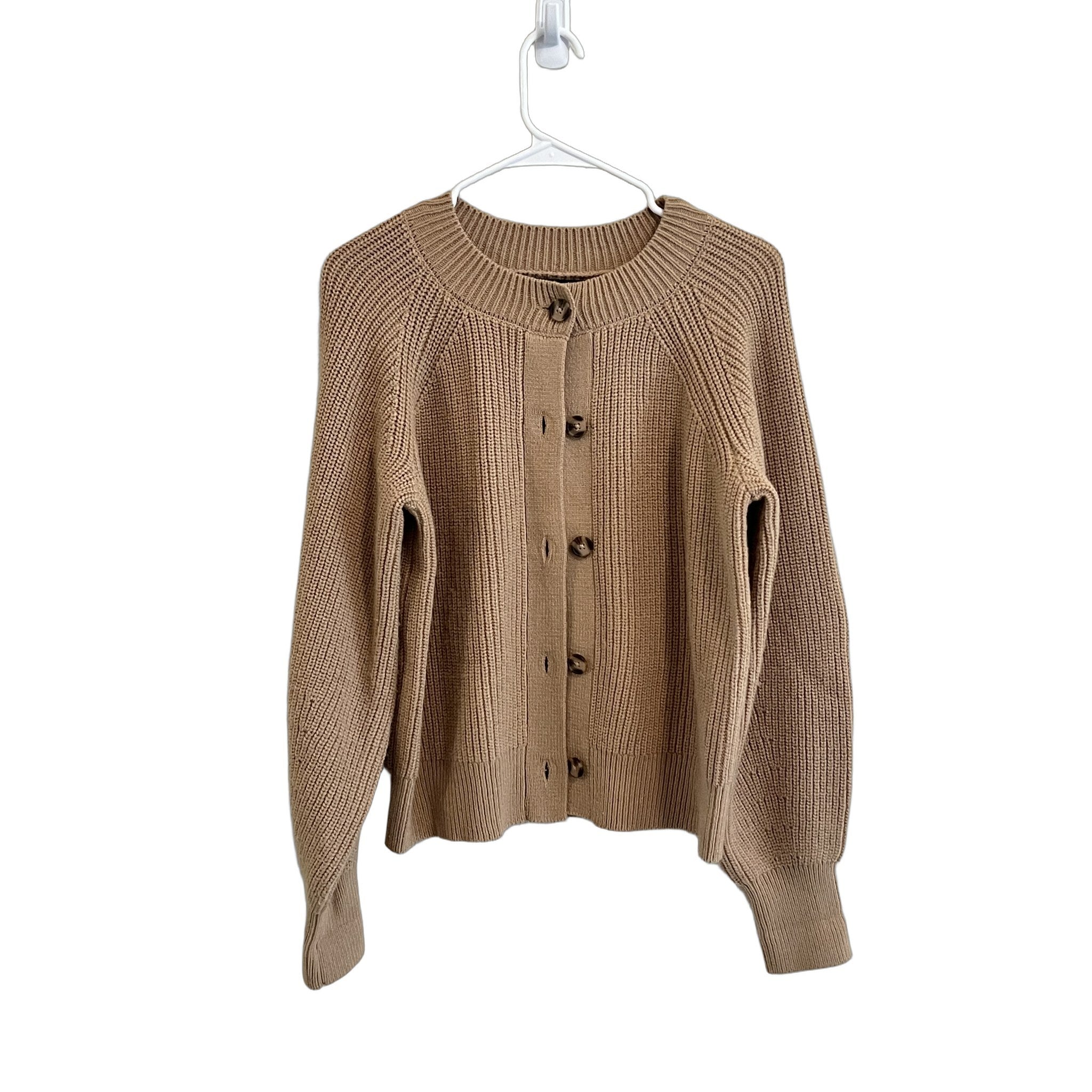 Banana Republic Women's Camel Ribbed Knit Cardigan Sweater Size M
