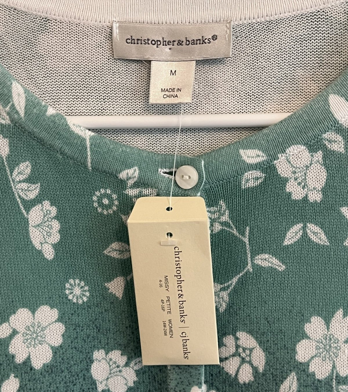 Christopher & Banks Ombre Floral Cardigan Sweater Size M NWT