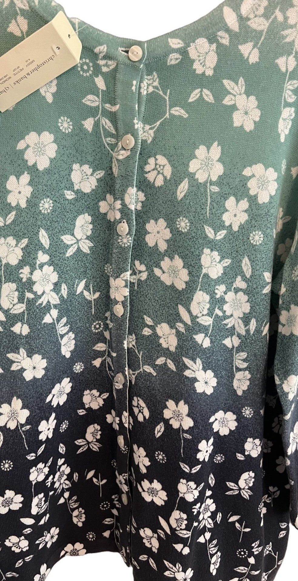 Christopher & Banks Ombre Floral Cardigan Sweater Size M NWT