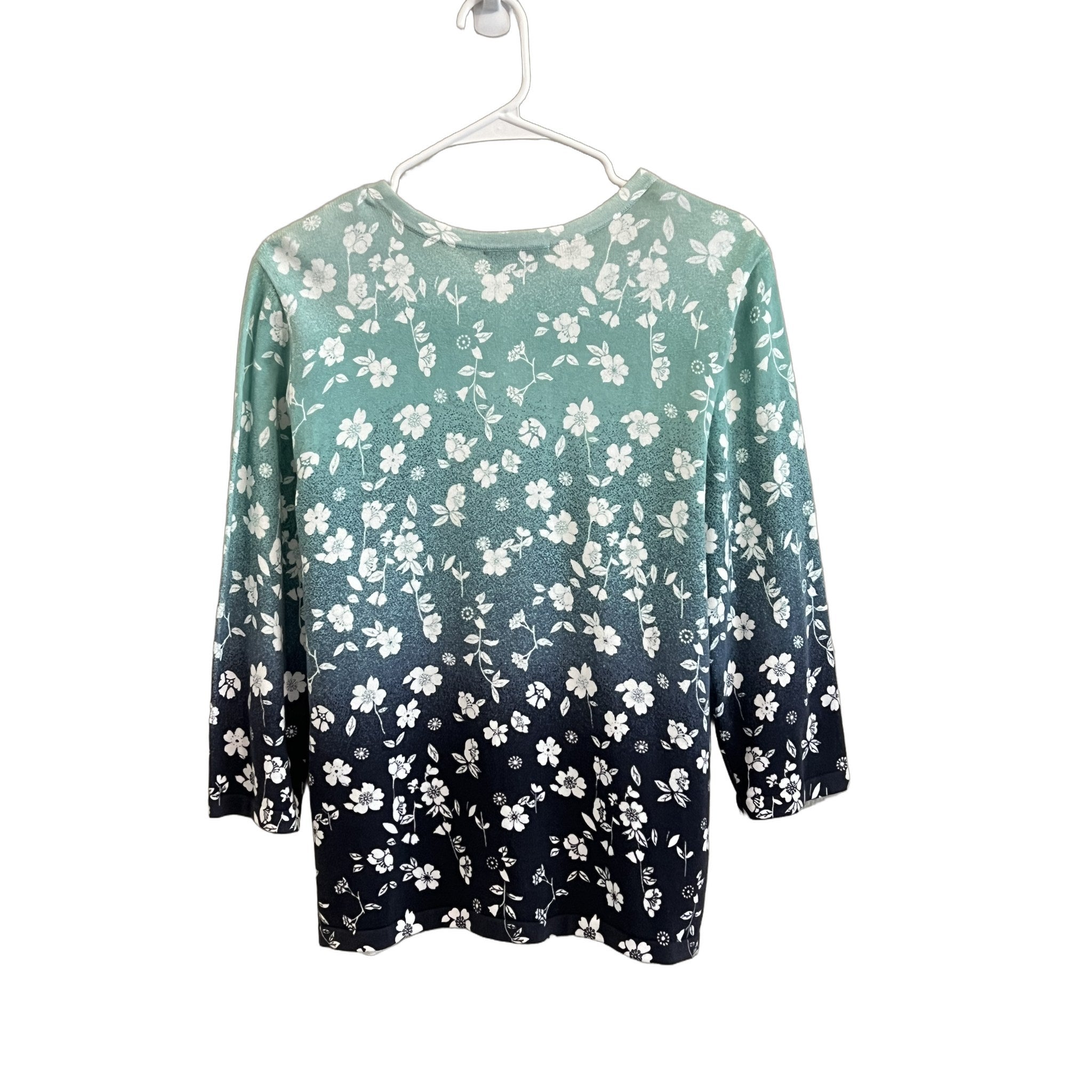 Christopher & Banks Ombre Floral Cardigan Sweater Size M NWT