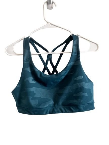 Old Navy Active Teal Camo Strappy Back Sports Bra