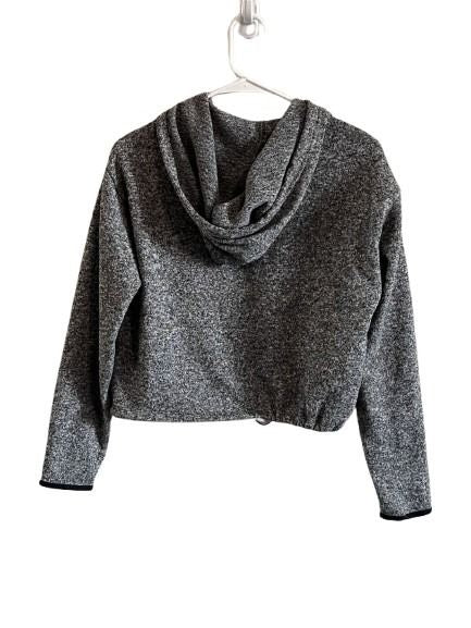PINK Victoria's Secret Cropped Hoodie Gray Marled Drawstring Hem