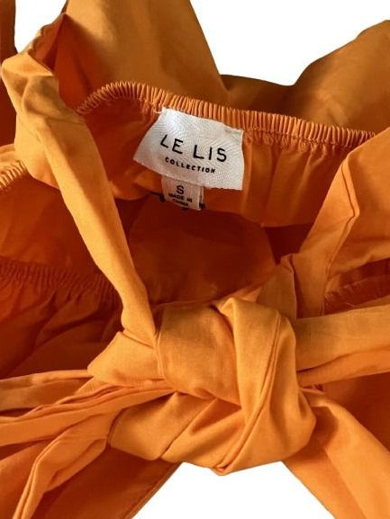Le Lis Orange Ruffle Peplum Tie-Back Top NWT Size S