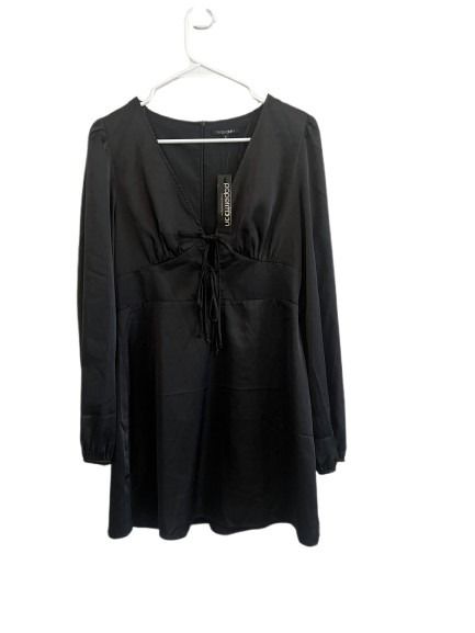 Papermoon Zoey Bow Satin Dress Black Size M NWT