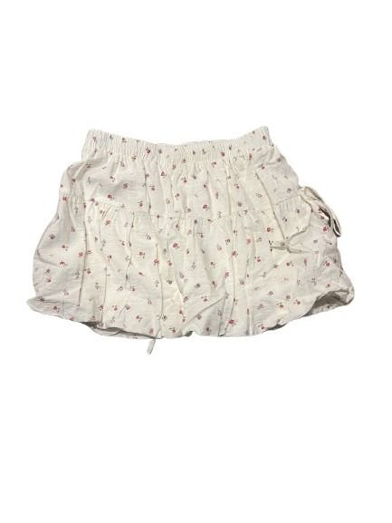 Pretty Garbage Ivory Floral Bubble Mini Skirt - Size L NWT
